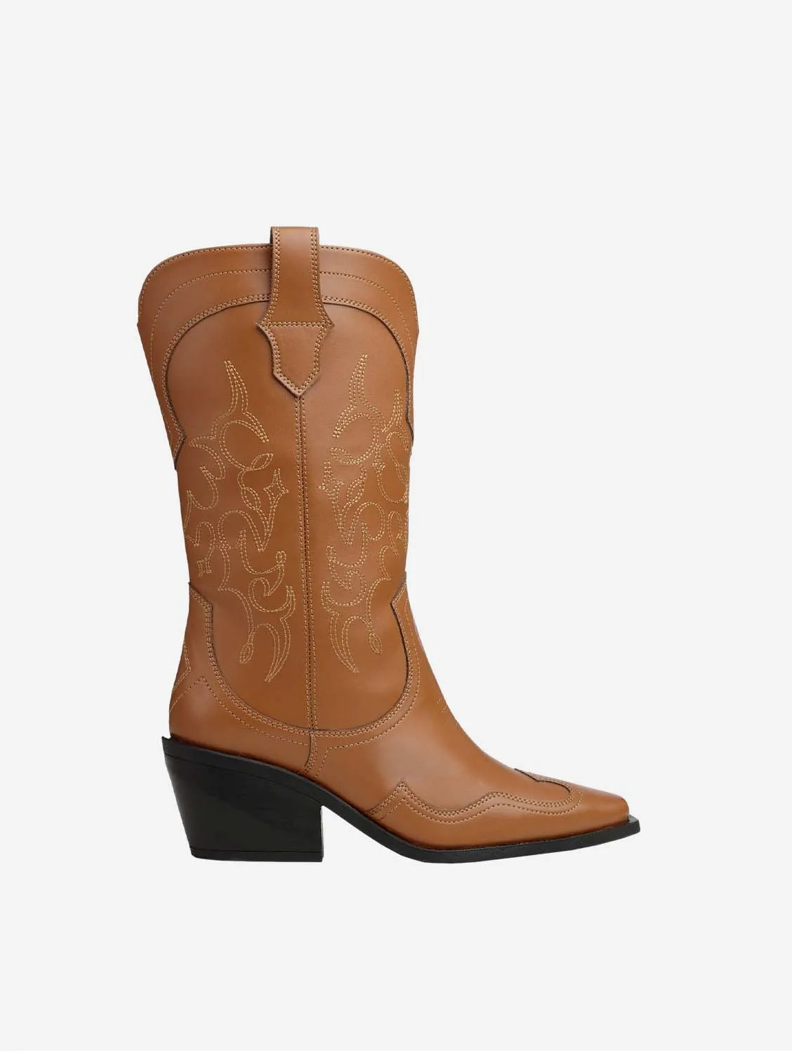 Bottes cowboy en cuir végan Regan II à motif pomme | Gingembre