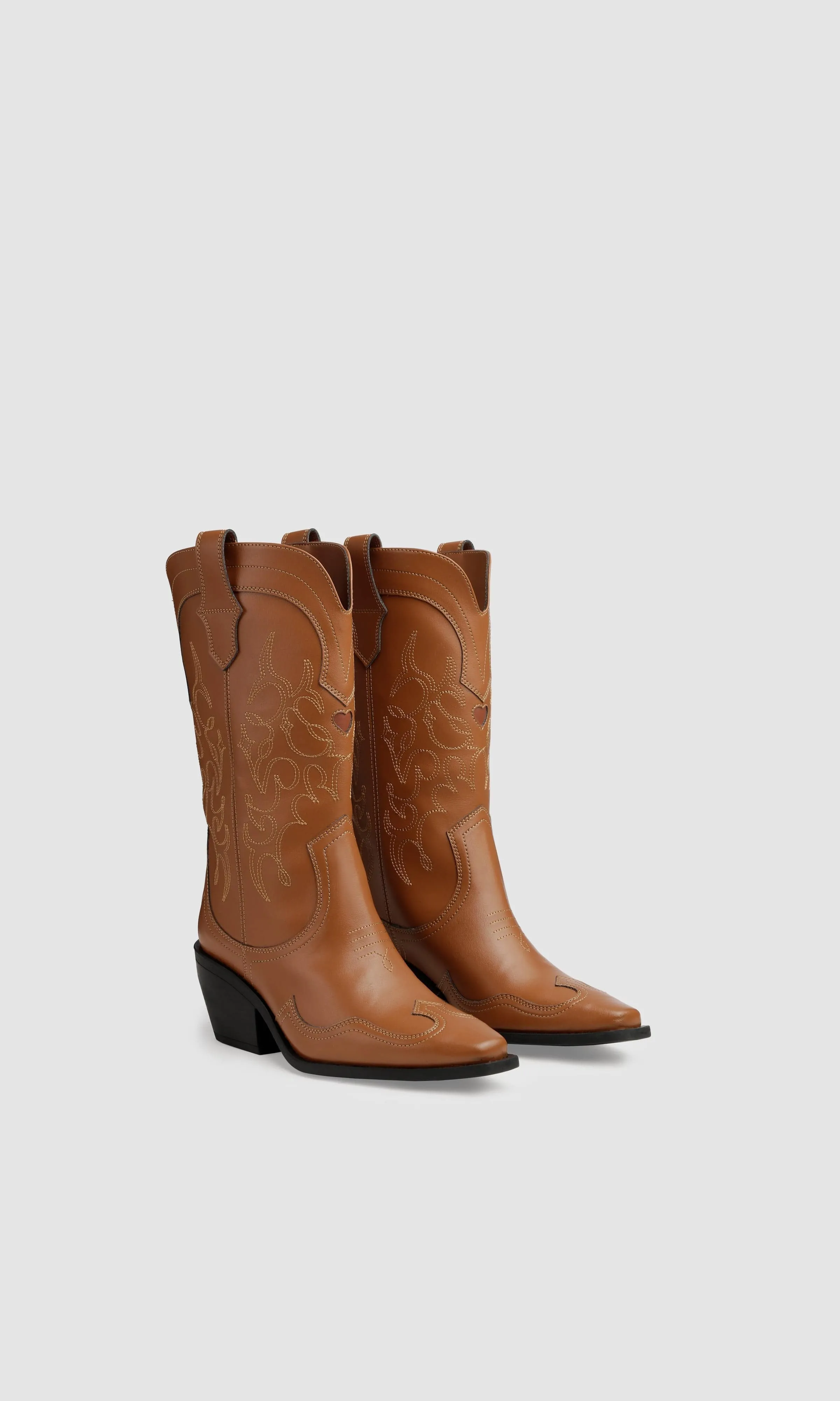 Bottes cowboy en cuir végan Regan II à motif pomme | Gingembre