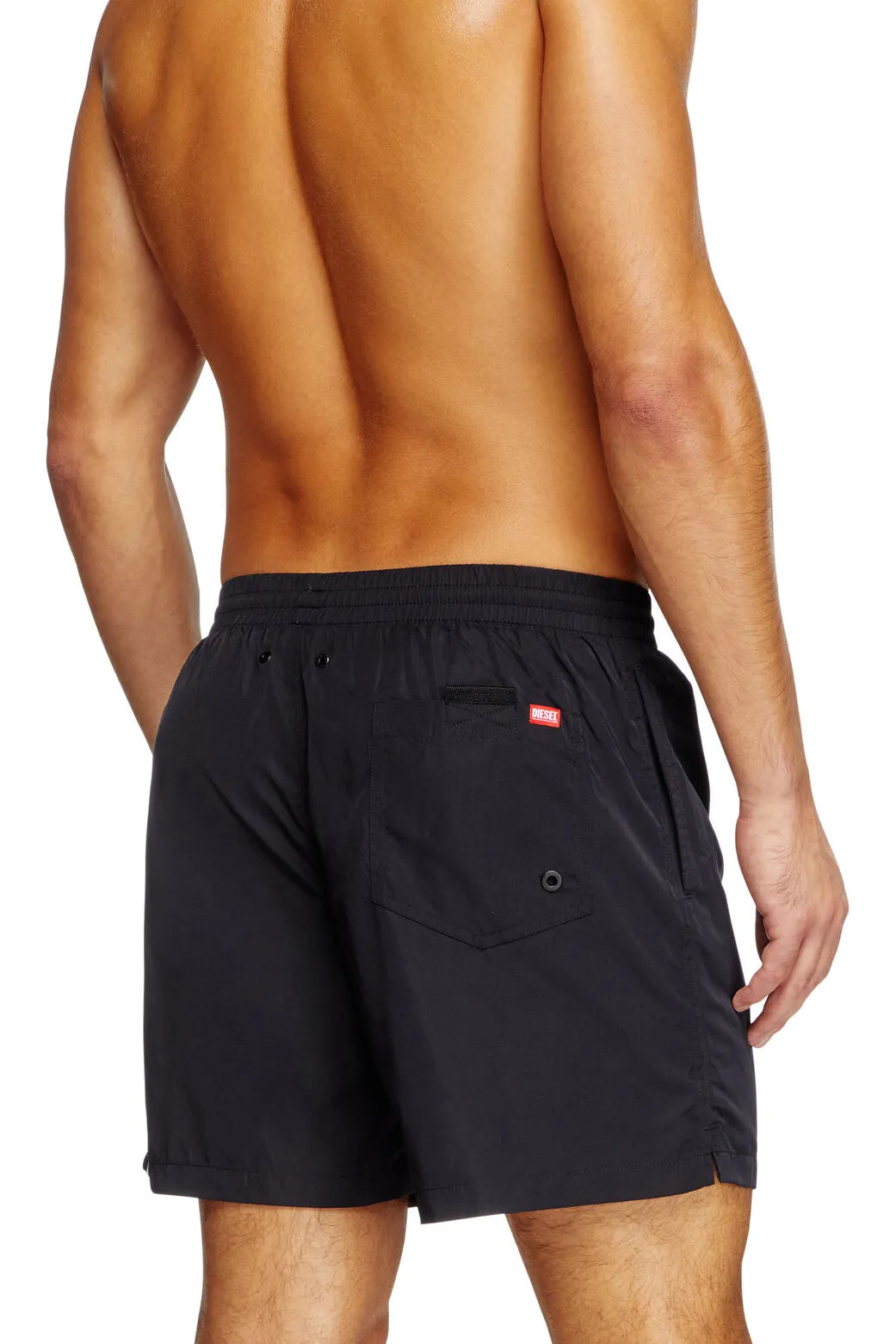 Rio-41-D-Core Short de bain mi-long avec logo maxi Noir/Blanc