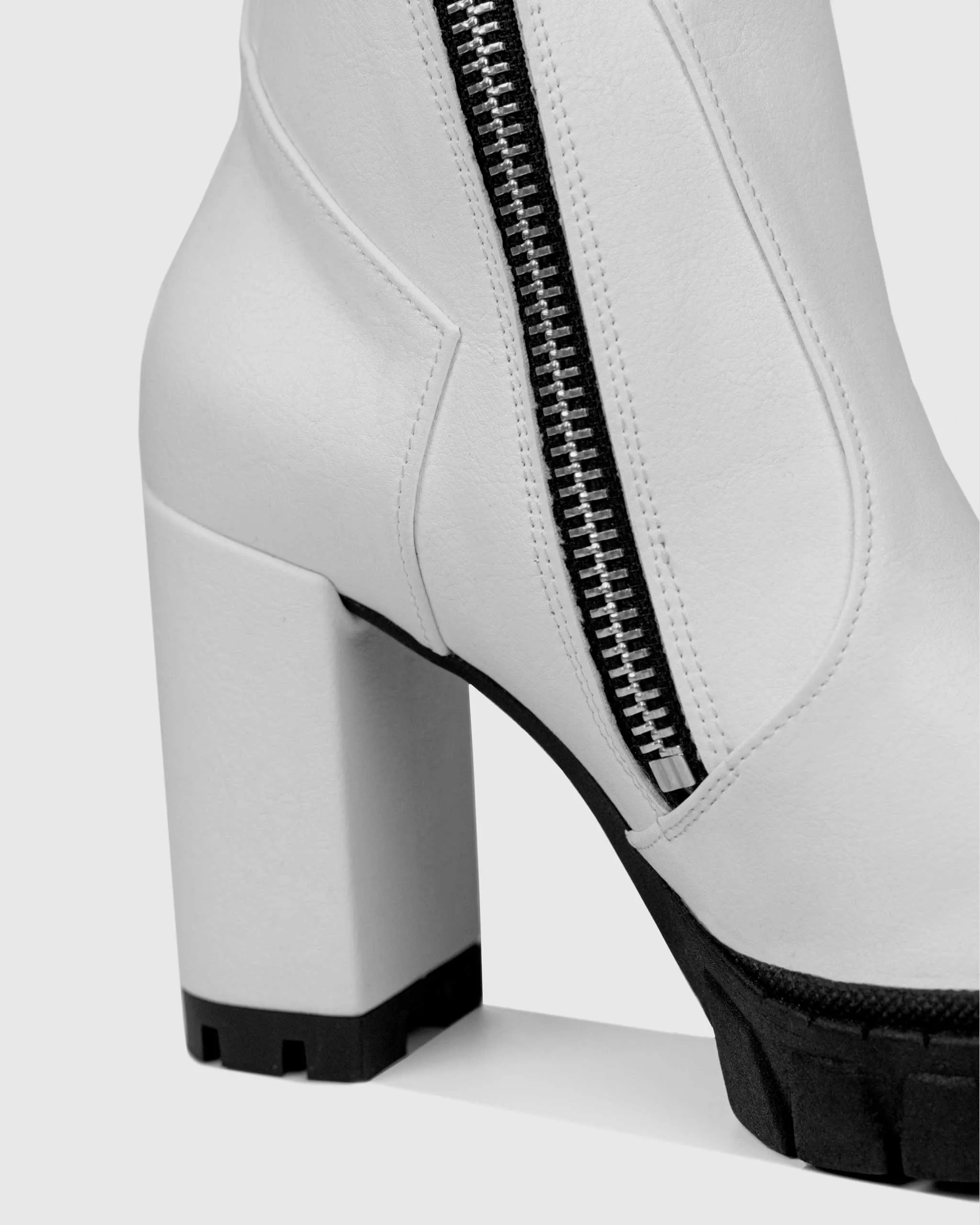 Bottes cheville en similicuir végane grape pour femme Ritual | Blanc