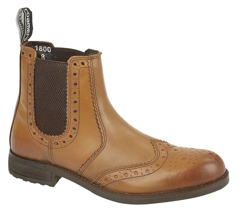 Bottes Chelsea Brogue en Cuir Roamers - Chaussures Roamers