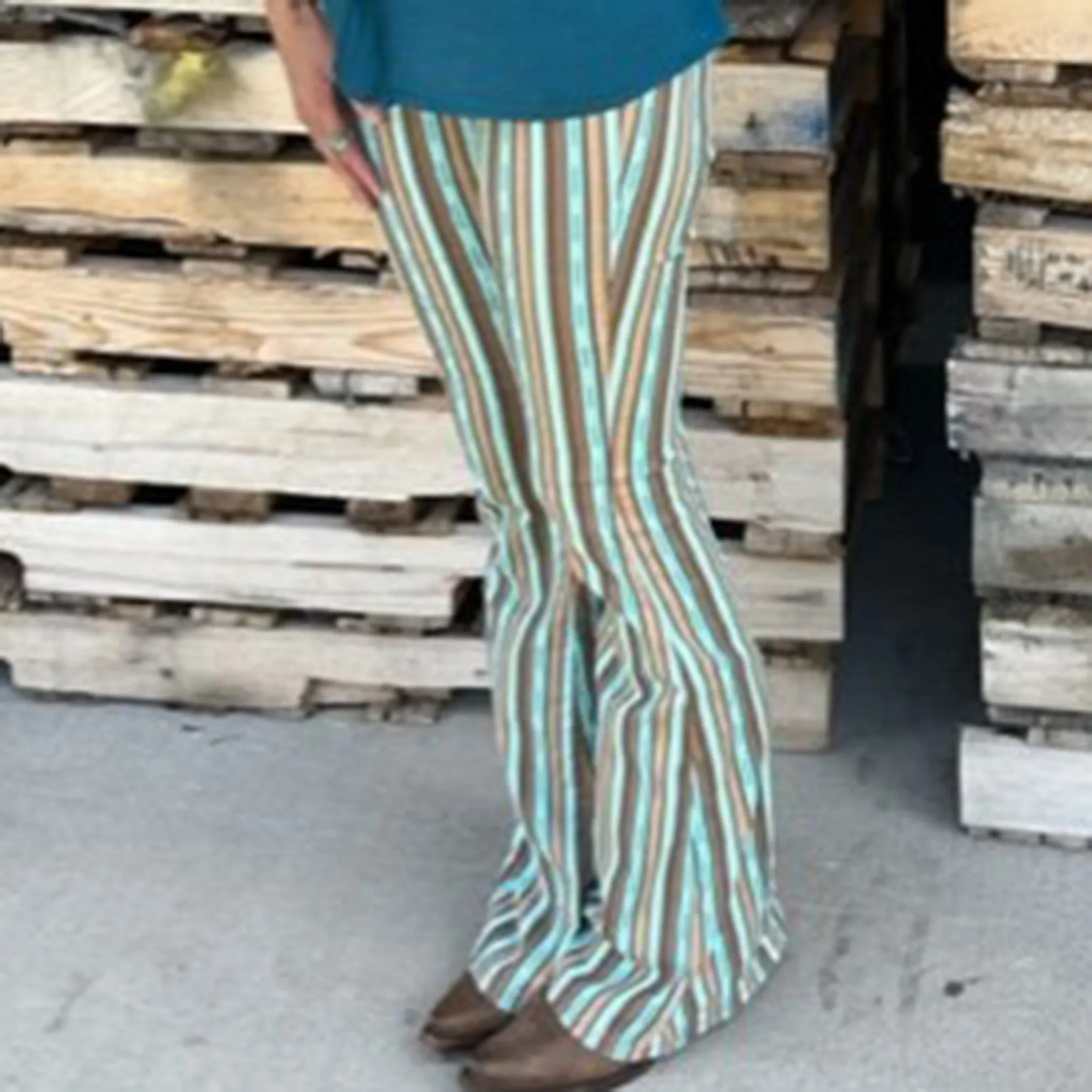 Jeans Flare à Rayures Aztec Rock & Roll