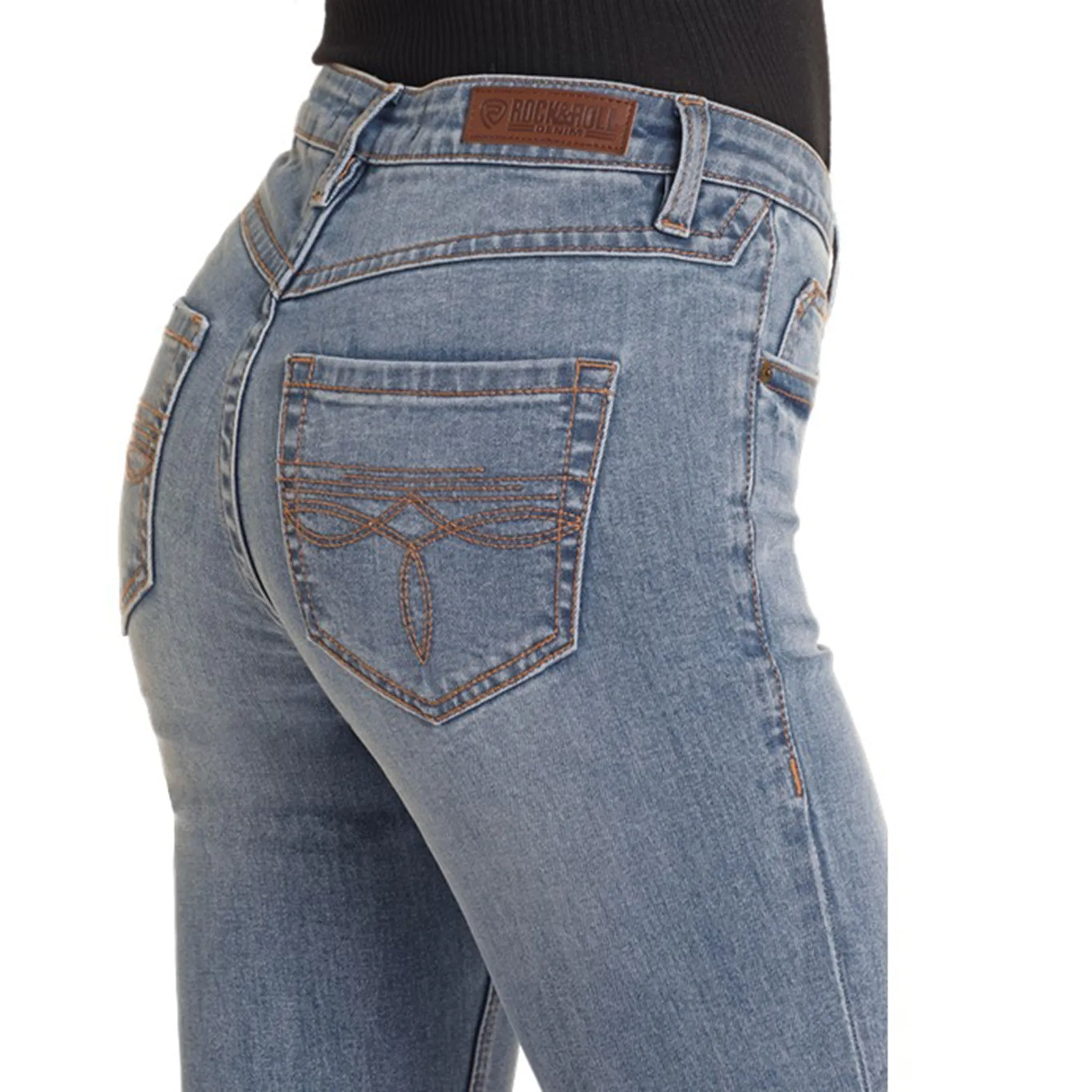 Jeans Boot Cut Femme Rock & Roll Délavé Moyen