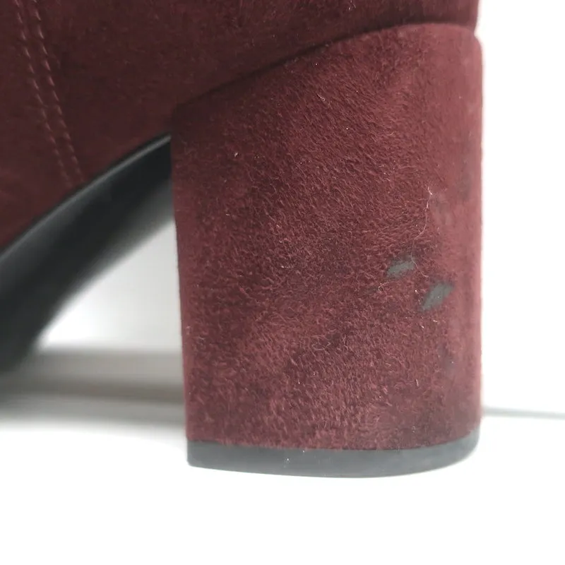 Bottes Chelsea Saint Laurent en daim bordeaux taille 37 à talon moyen