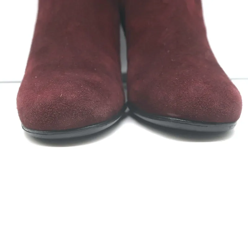 Bottes Chelsea Saint Laurent en daim bordeaux taille 37 à talon moyen