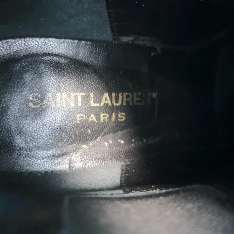 Bottes Chelsea Saint Laurent en daim bordeaux taille 37 à talon moyen