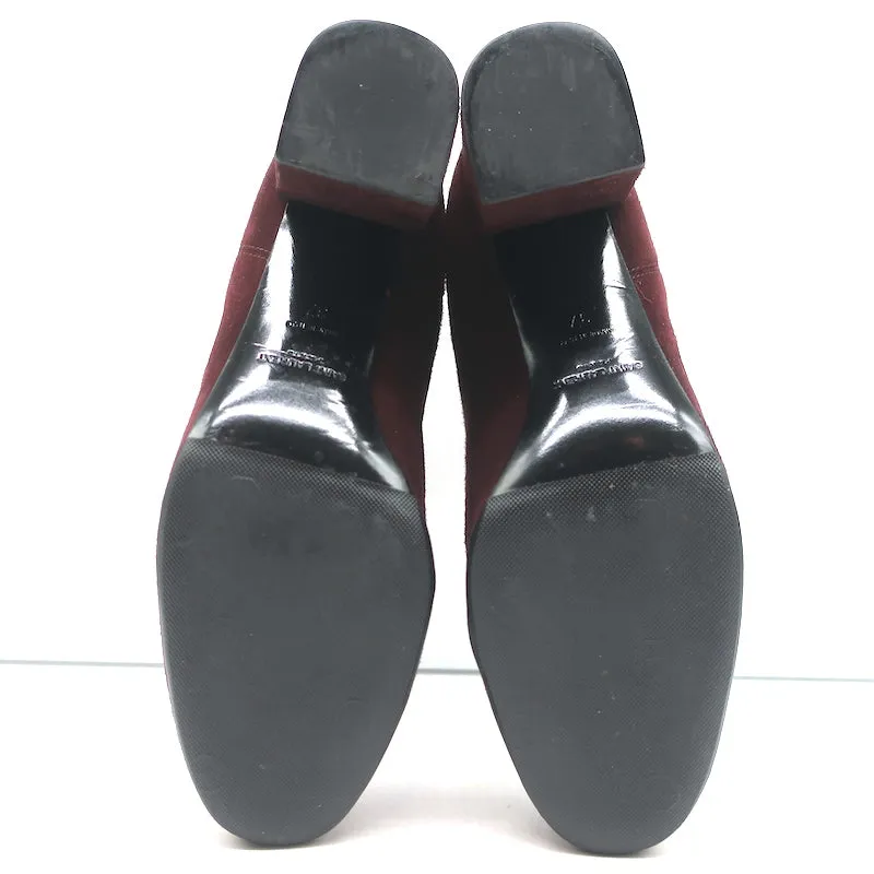Bottes Chelsea Saint Laurent en daim bordeaux taille 37 à talon moyen