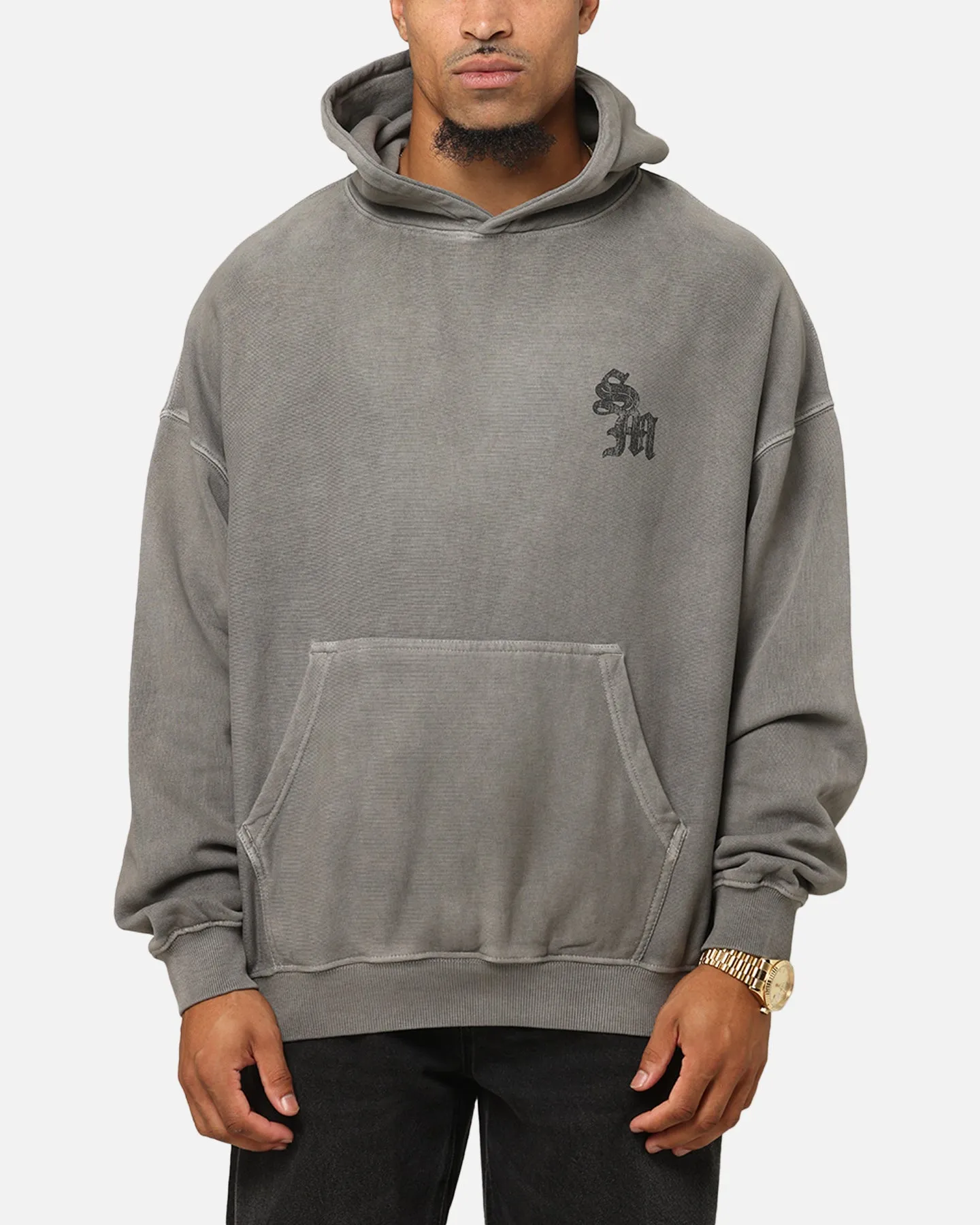 Saint Morta Rien n'est éternel Boxy Hoodie Lavé Charbon