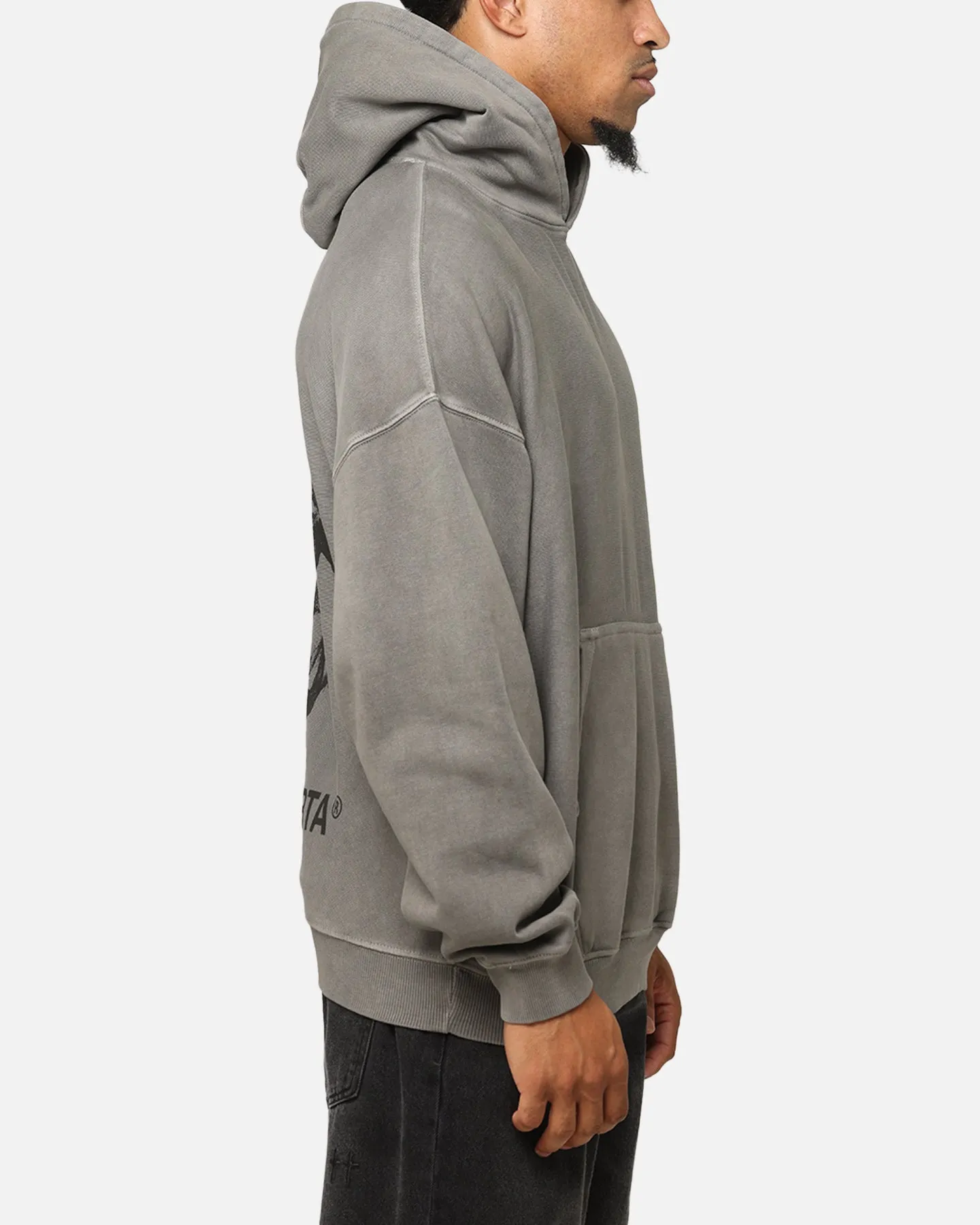 Saint Morta Rien n'est éternel Boxy Hoodie Lavé Charbon