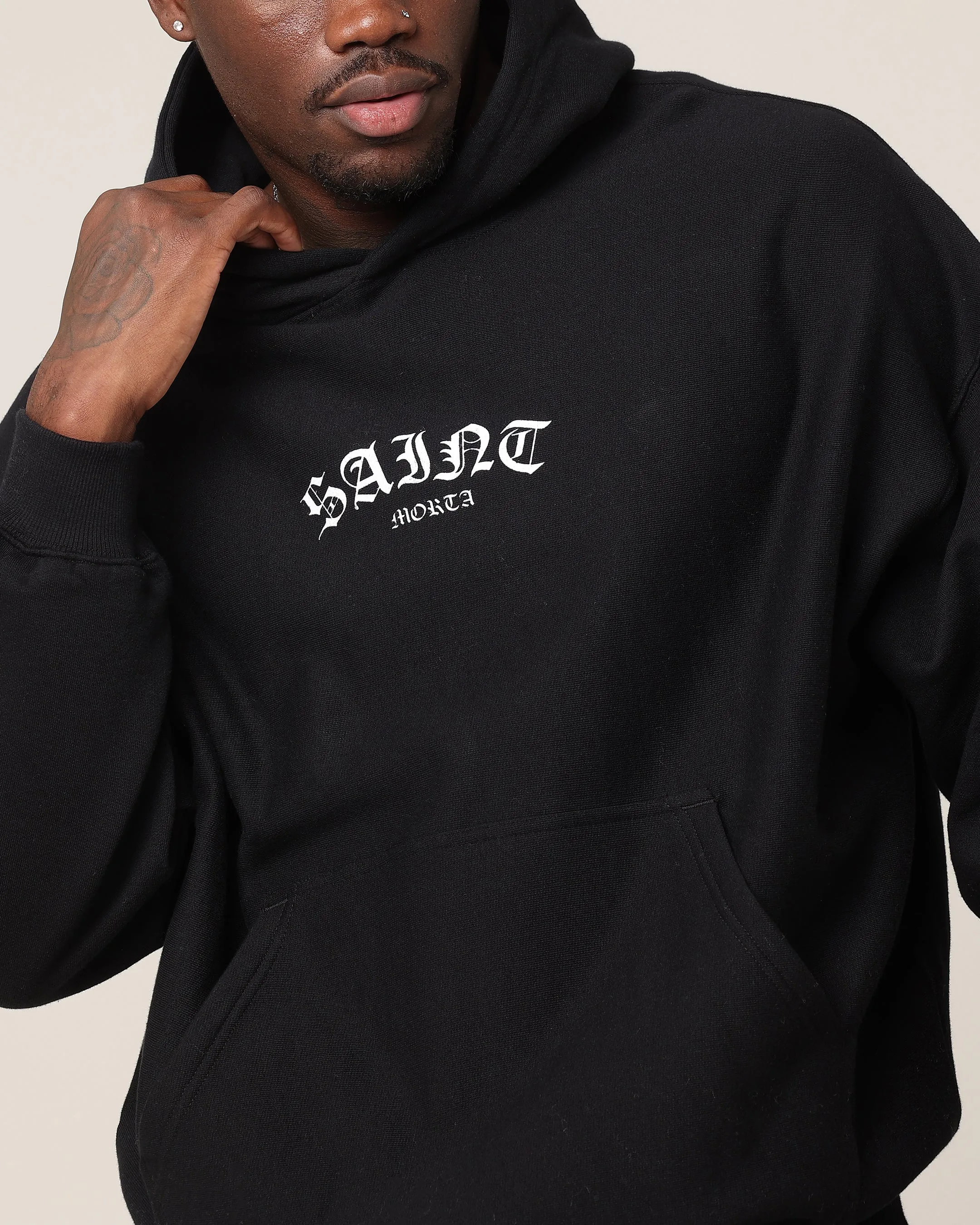 Saint Morta Sweat à capuche Année du Dragon Noir