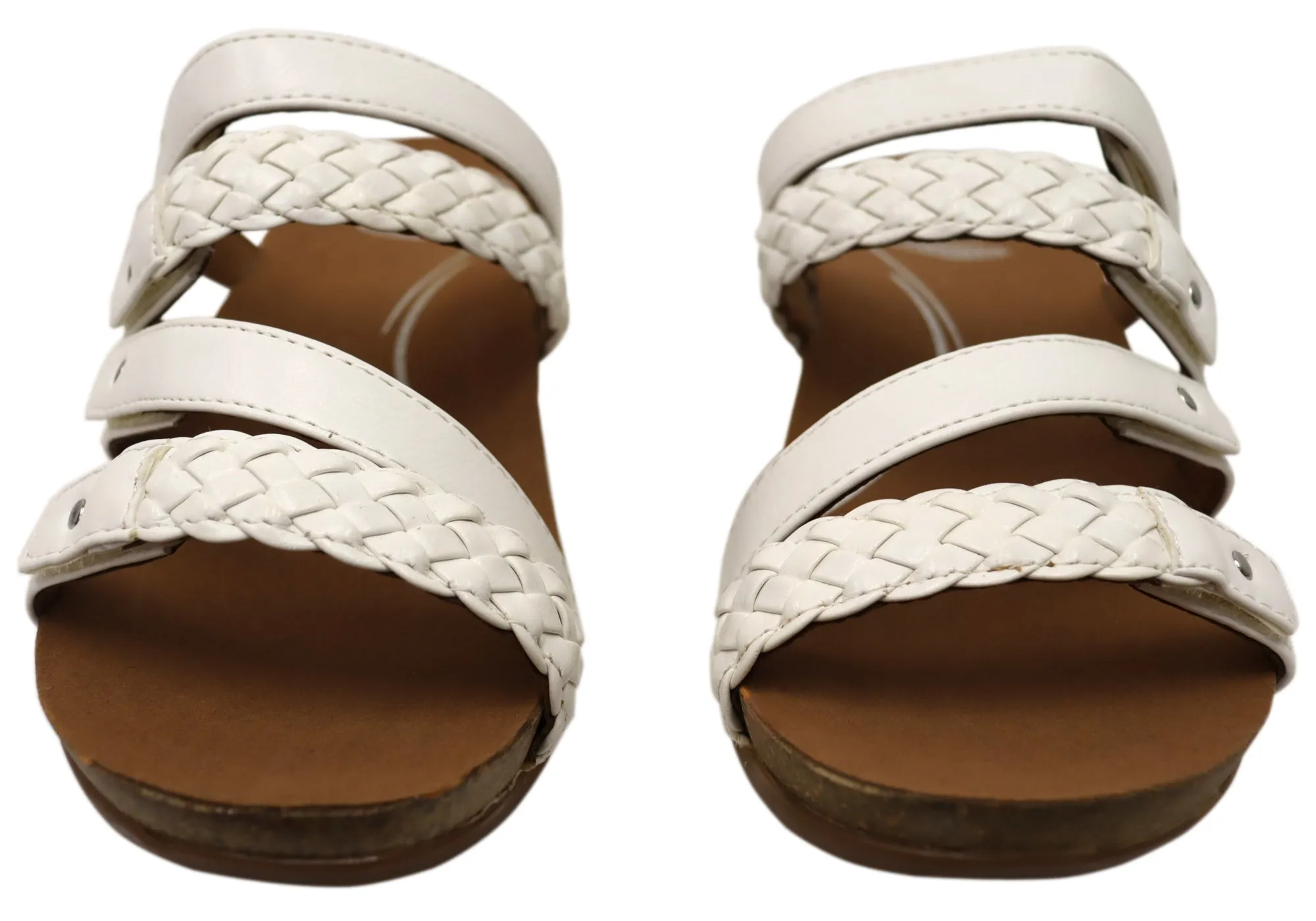 Scholl Orthaheel Jane Sandales à Glissement Femme à Talon Larges et Confortables Chaussures Scholl Orthaheel