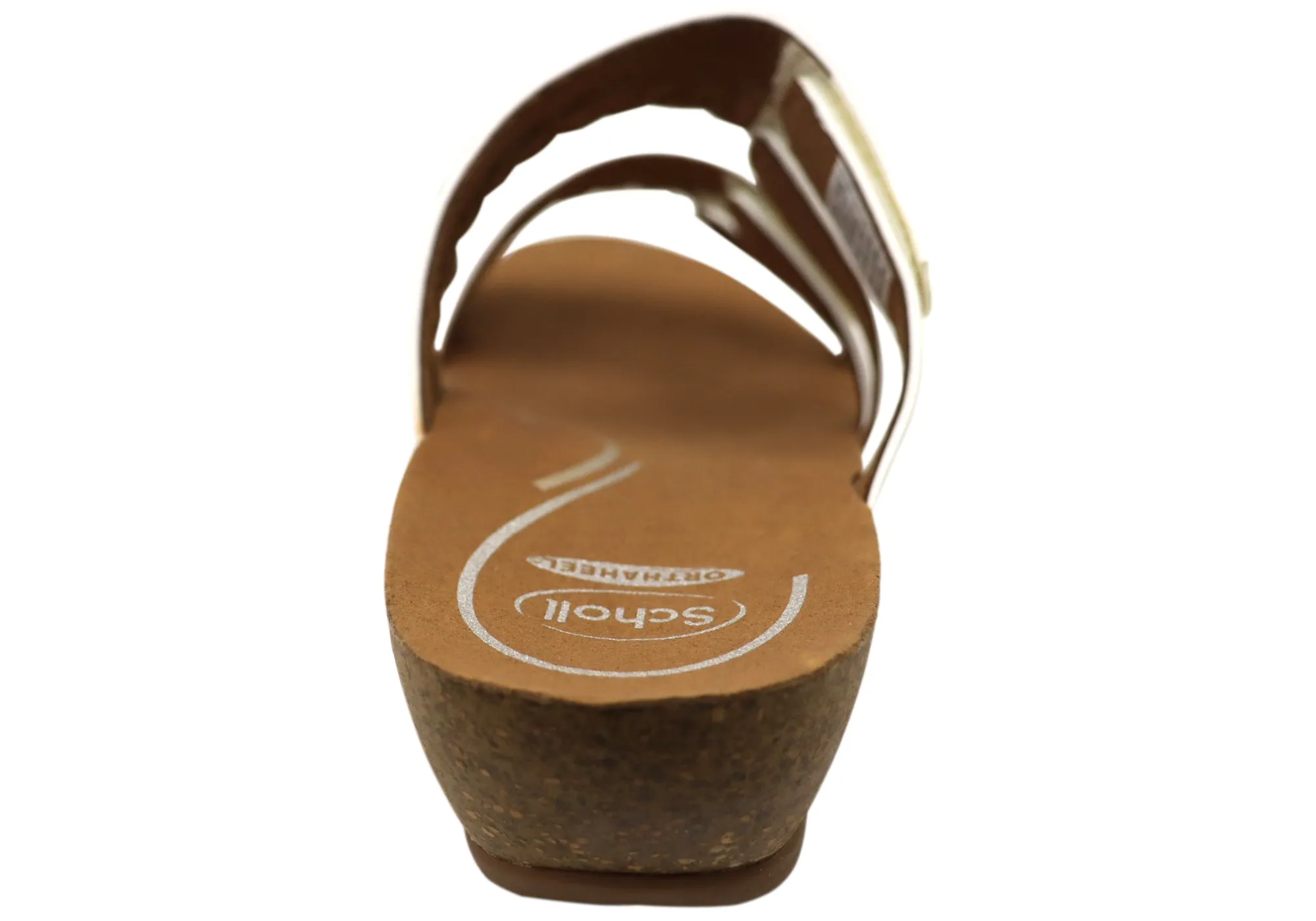 Scholl Orthaheel Jane Sandales à Glissement Femme à Talon Larges et Confortables Chaussures Scholl Orthaheel