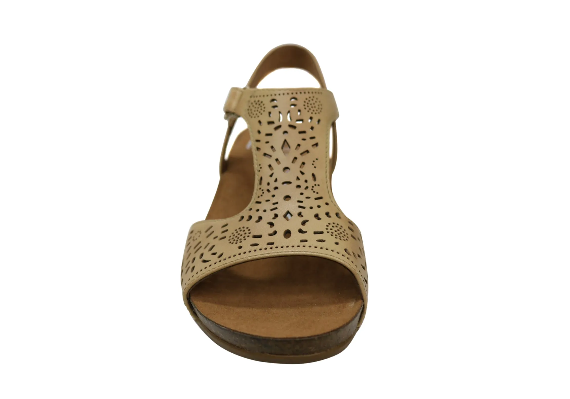 Sandales en cuir à talon compensé confortables et soutenues pour femmes Julie Orthaheel de Scholl - Chaussures Orthaheel Scholl