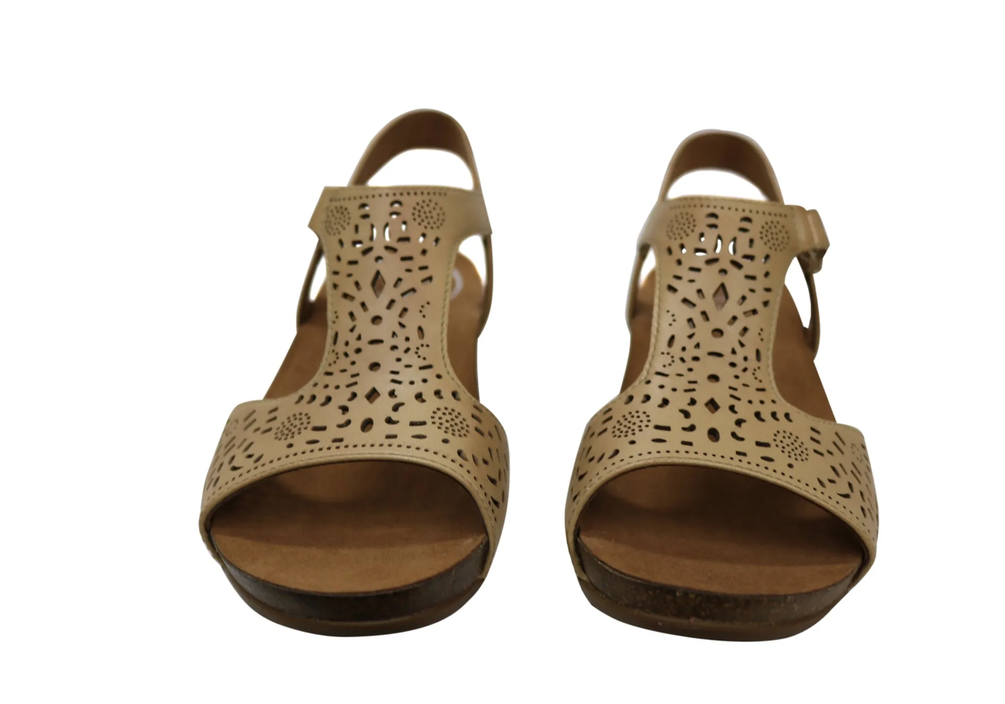 Sandales en cuir à talon compensé confortables et soutenues pour femmes Julie Orthaheel de Scholl - Chaussures Orthaheel Scholl