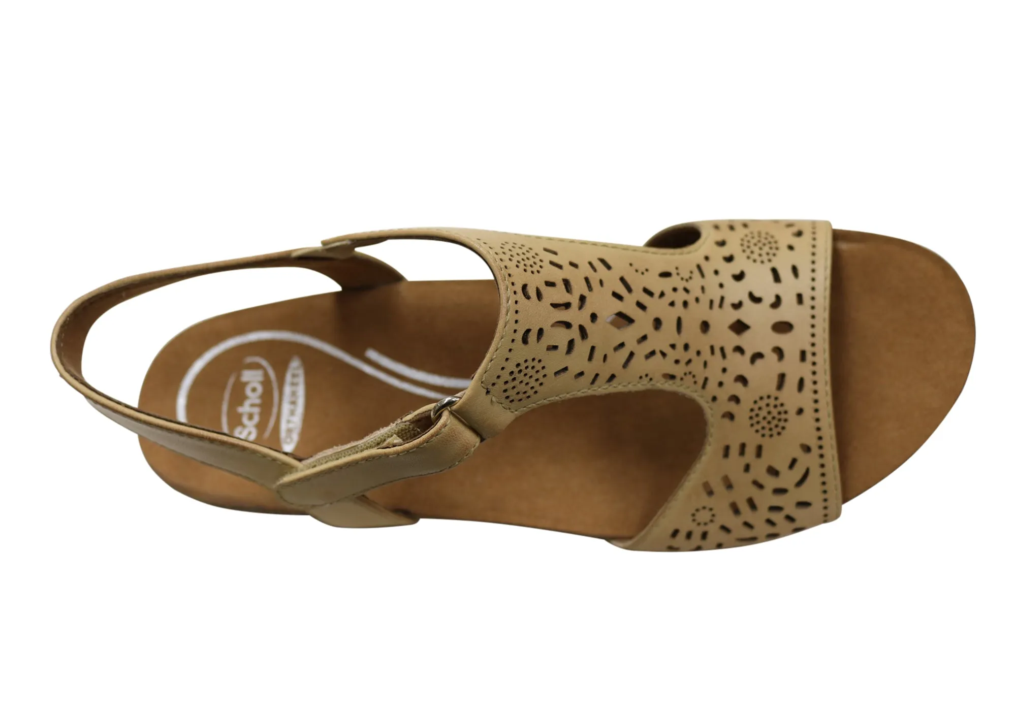 Sandales en cuir à talon compensé confortables et soutenues pour femmes Julie Orthaheel de Scholl - Chaussures Orthaheel Scholl