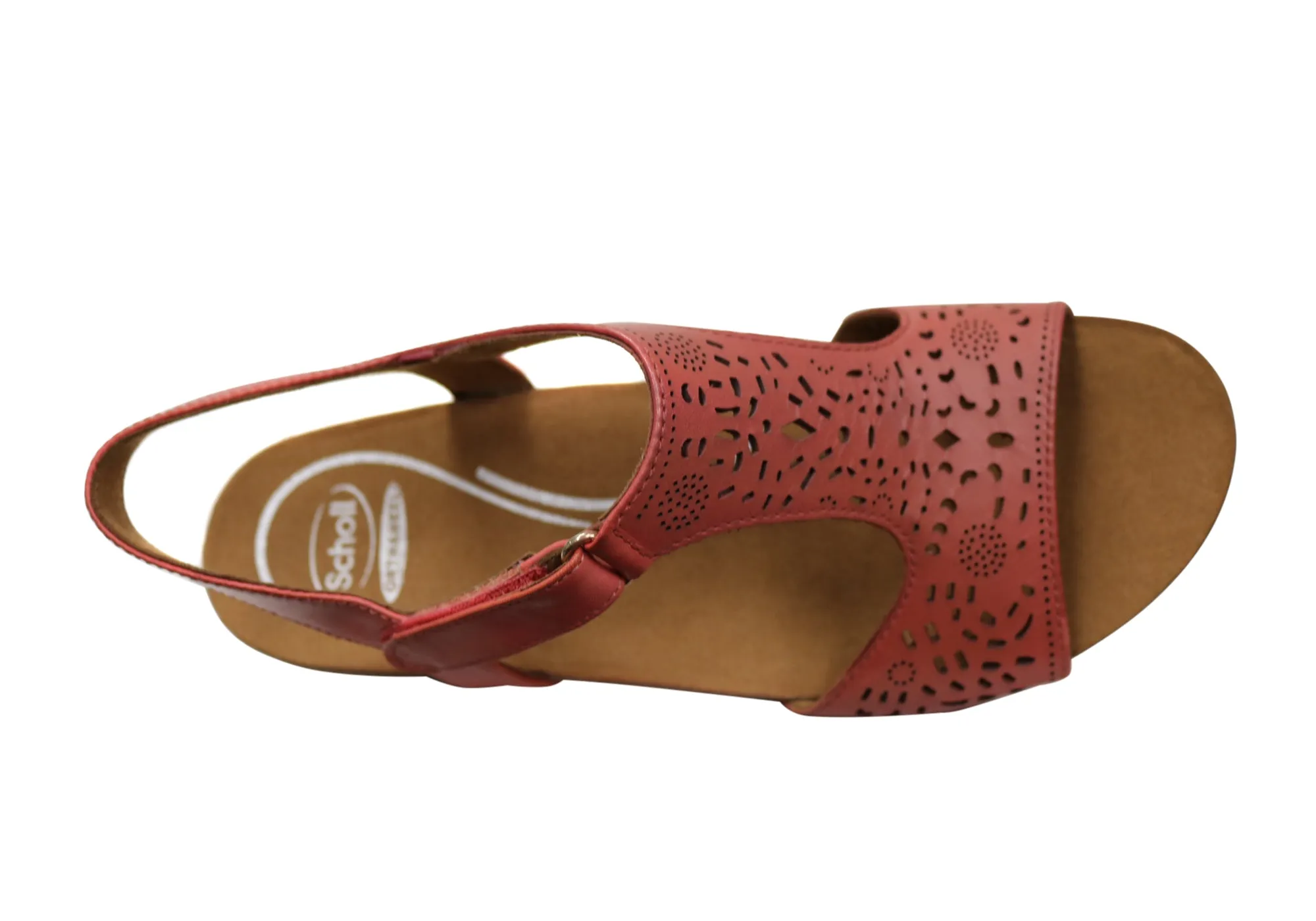 Sandales en cuir à talon compensé confortables et soutenues pour femmes Julie Orthaheel de Scholl - Chaussures Orthaheel Scholl