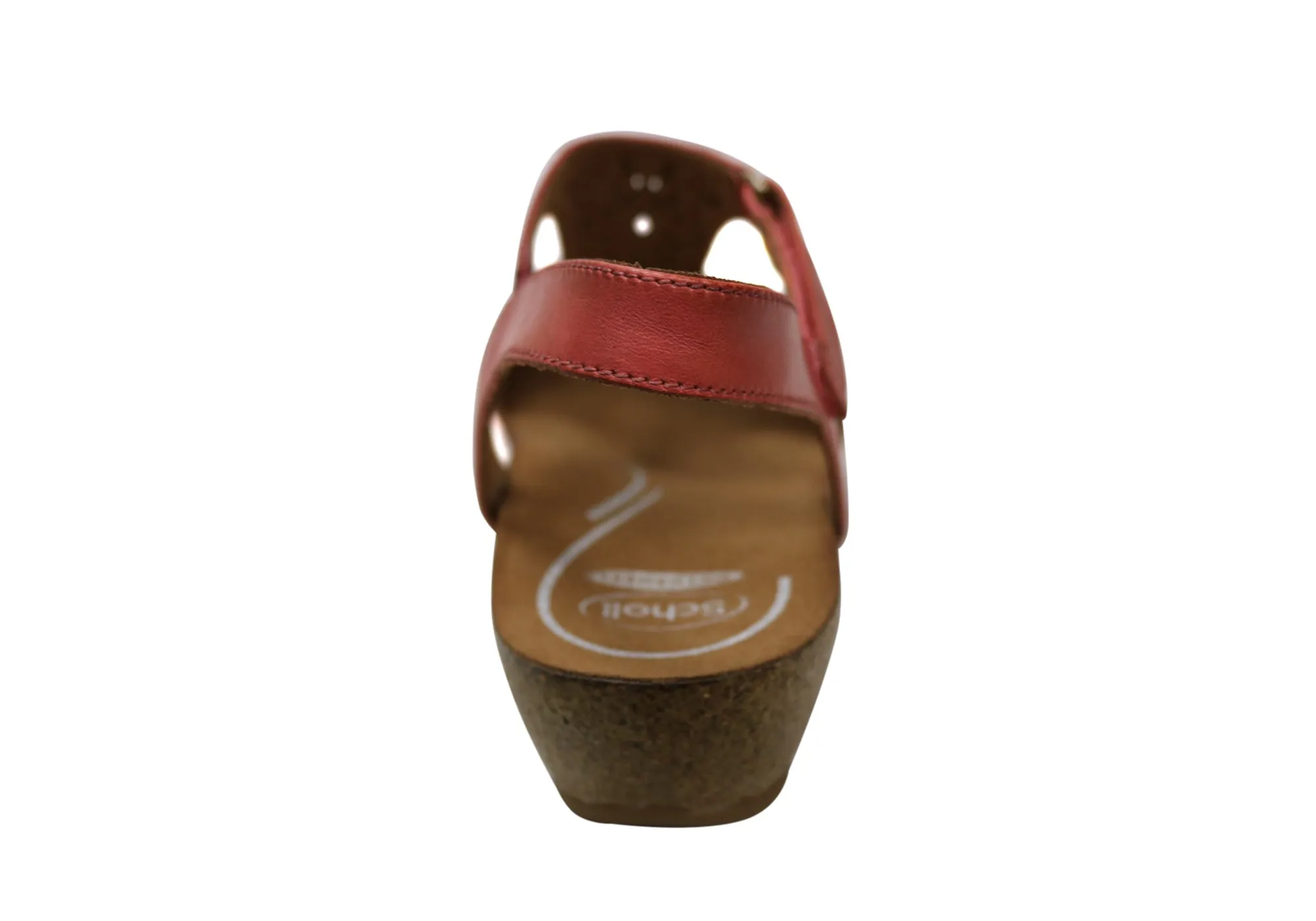 Sandales en cuir à talon compensé confortables et soutenues pour femmes Julie Orthaheel de Scholl - Chaussures Orthaheel Scholl