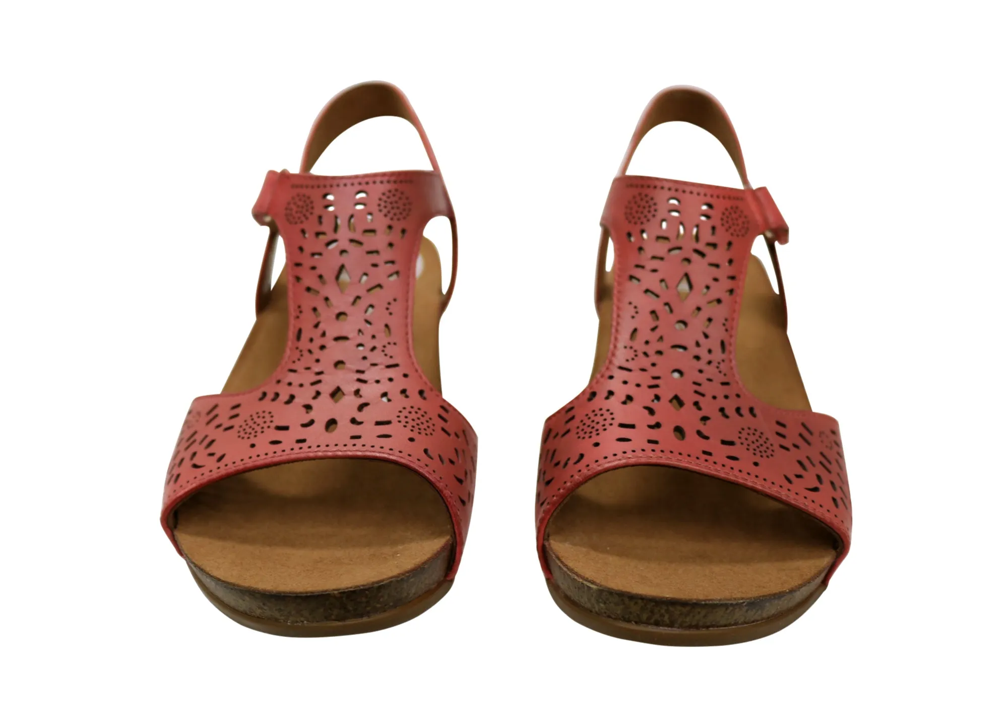 Sandales en cuir à talon compensé confortables et soutenues pour femmes Julie Orthaheel de Scholl - Chaussures Orthaheel Scholl