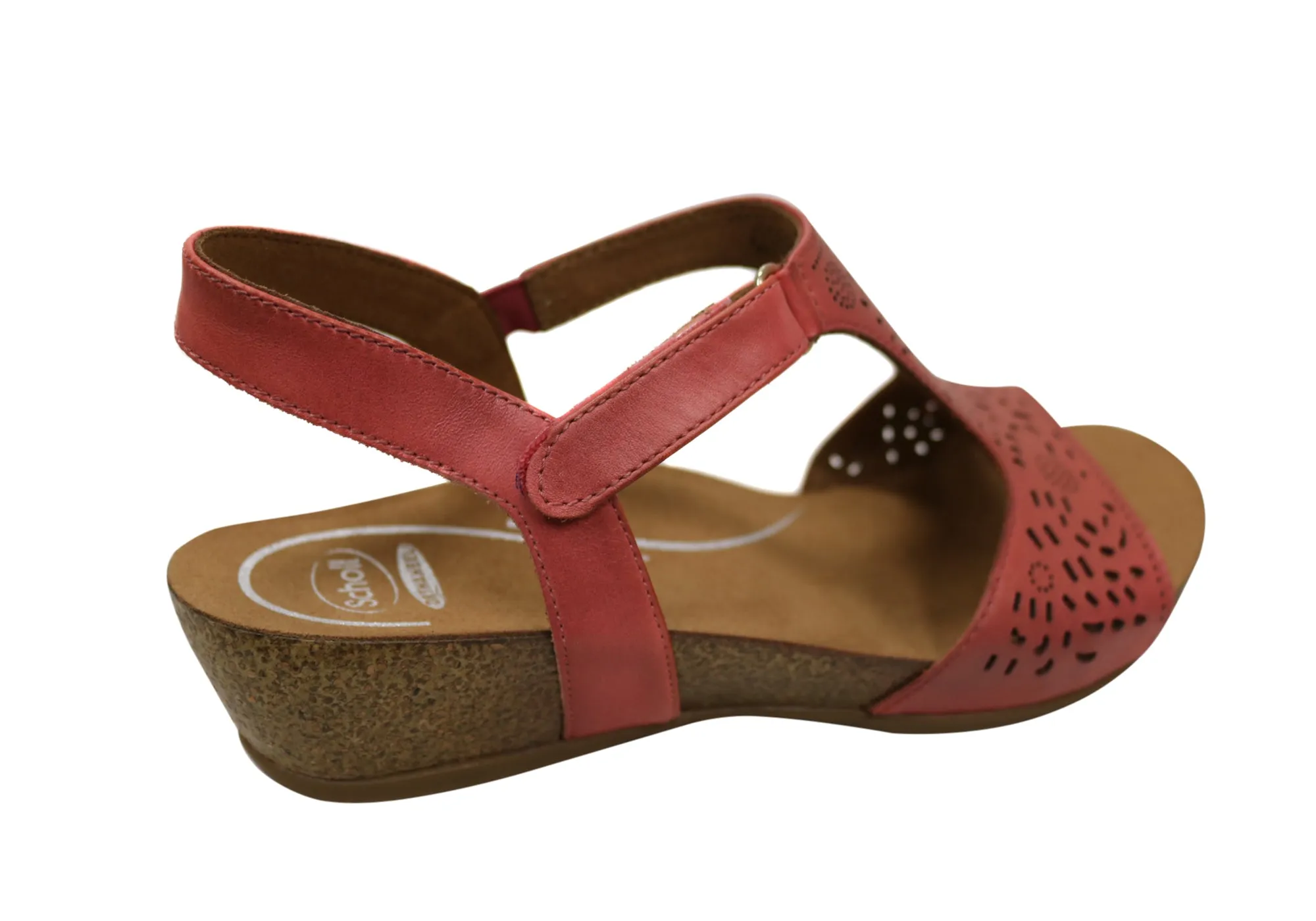 Sandales en cuir à talon compensé confortables et soutenues pour femmes Julie Orthaheel de Scholl - Chaussures Orthaheel Scholl