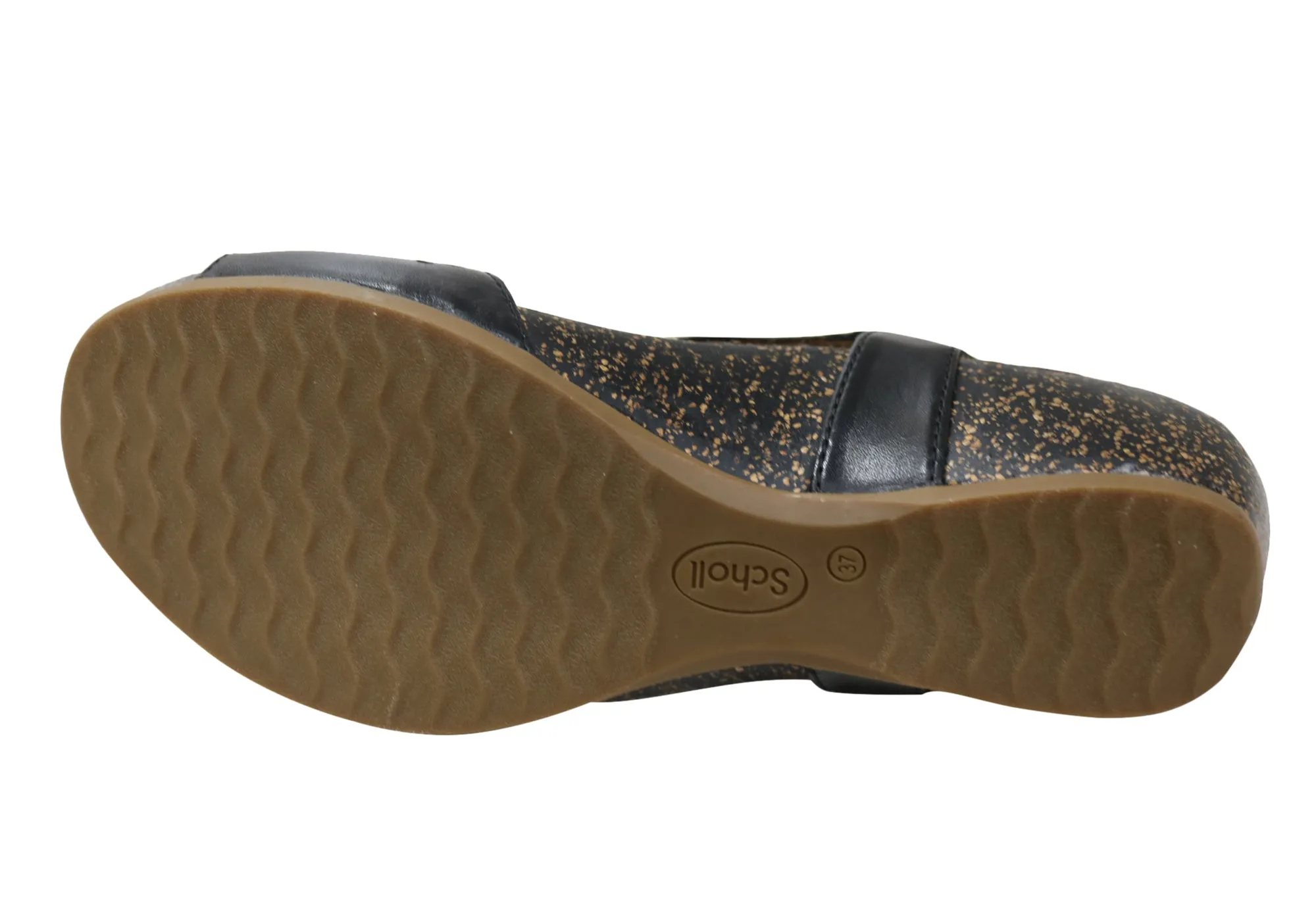 Sandales en cuir à talon compensé confortables et soutenues pour femmes Julie Orthaheel de Scholl - Chaussures Orthaheel Scholl