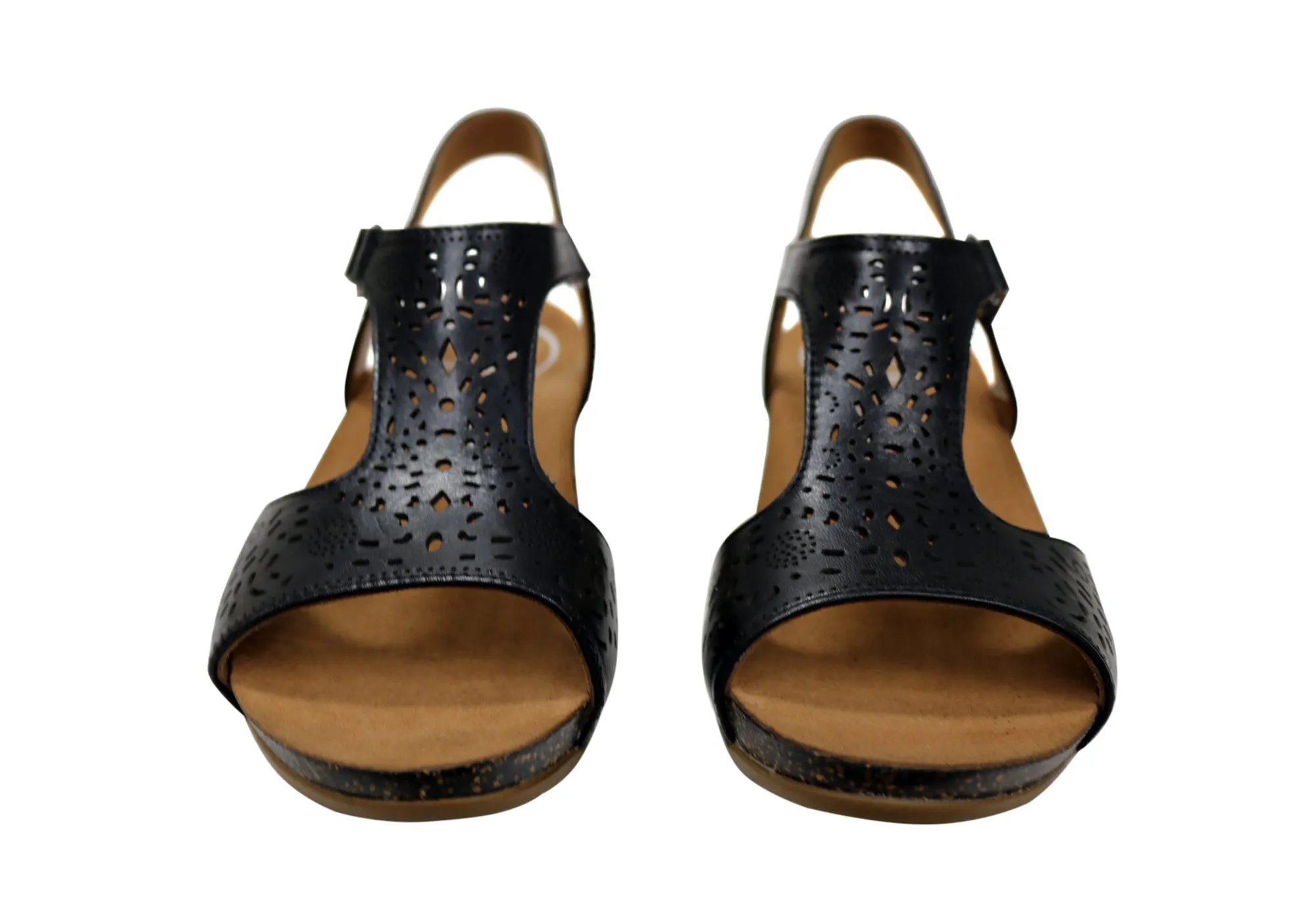 Sandales en cuir à talon compensé confortables et soutenues pour femmes Julie Orthaheel de Scholl - Chaussures Orthaheel Scholl
