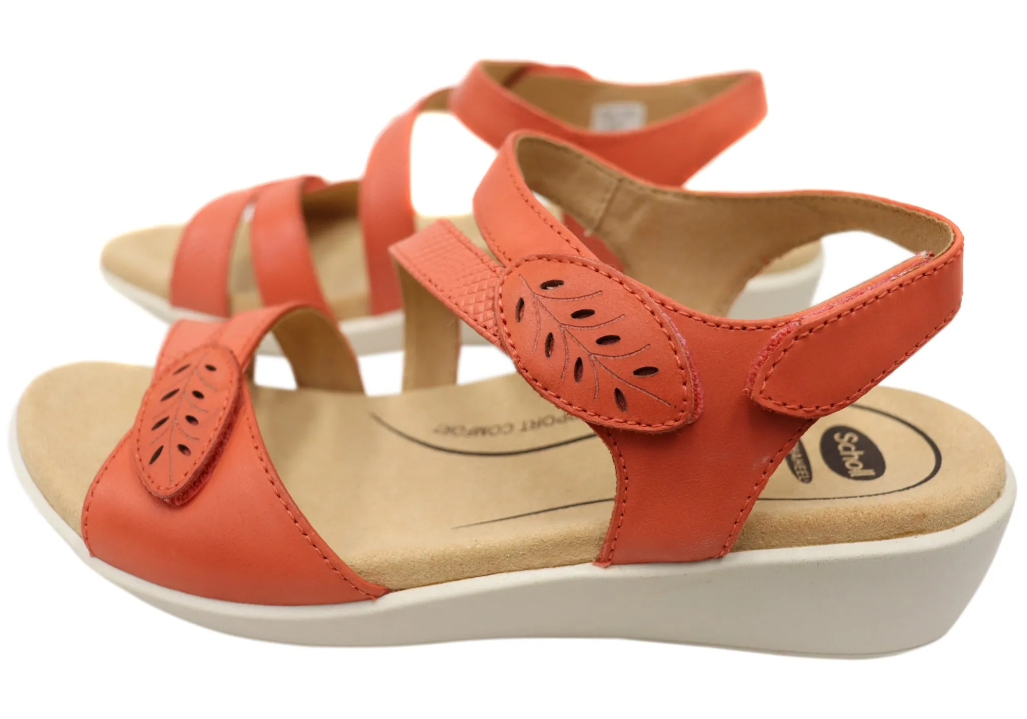 Sandales à plateforme confortables en cuir pour femmes Scholl Orthaheel Tana - Chaussures Scholl Orthaheel