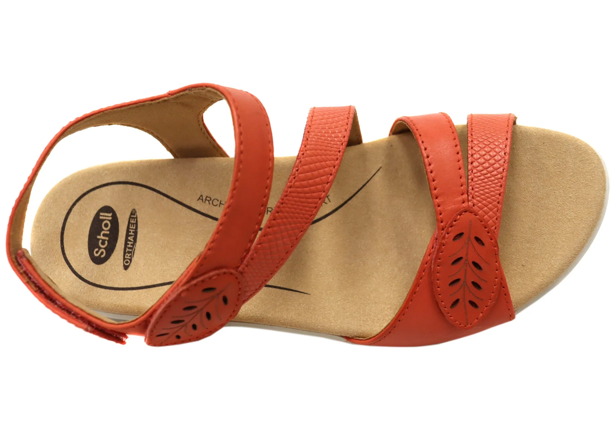 Sandales à plateforme confortables en cuir pour femmes Scholl Orthaheel Tana - Chaussures Scholl Orthaheel