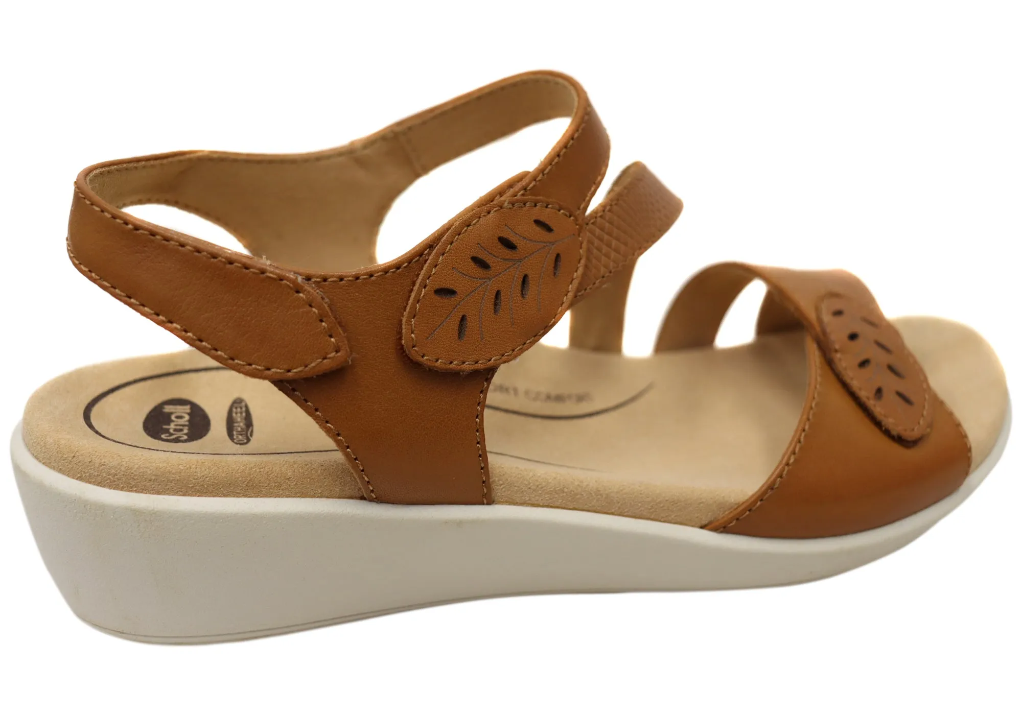 Sandales à plateforme confortables en cuir pour femmes Scholl Orthaheel Tana - Chaussures Scholl Orthaheel