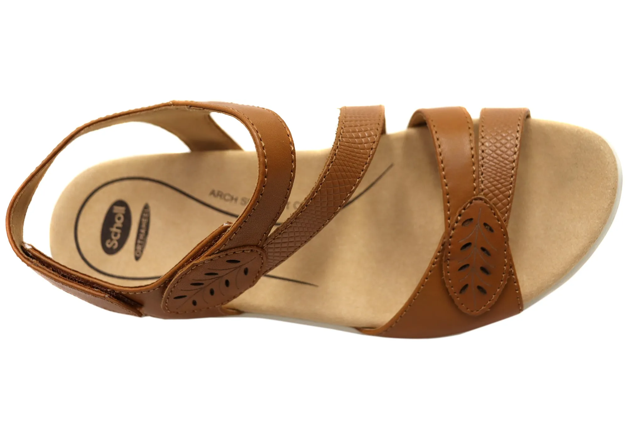 Sandales à plateforme confortables en cuir pour femmes Scholl Orthaheel Tana - Chaussures Scholl Orthaheel