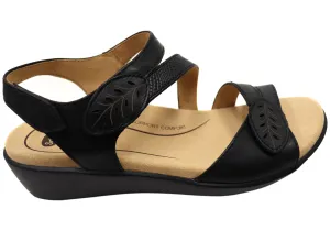 Scholl Orthaheel Tana Womens Comfortable Leather Wedge Sandals Scholl Orthaheel Shoes