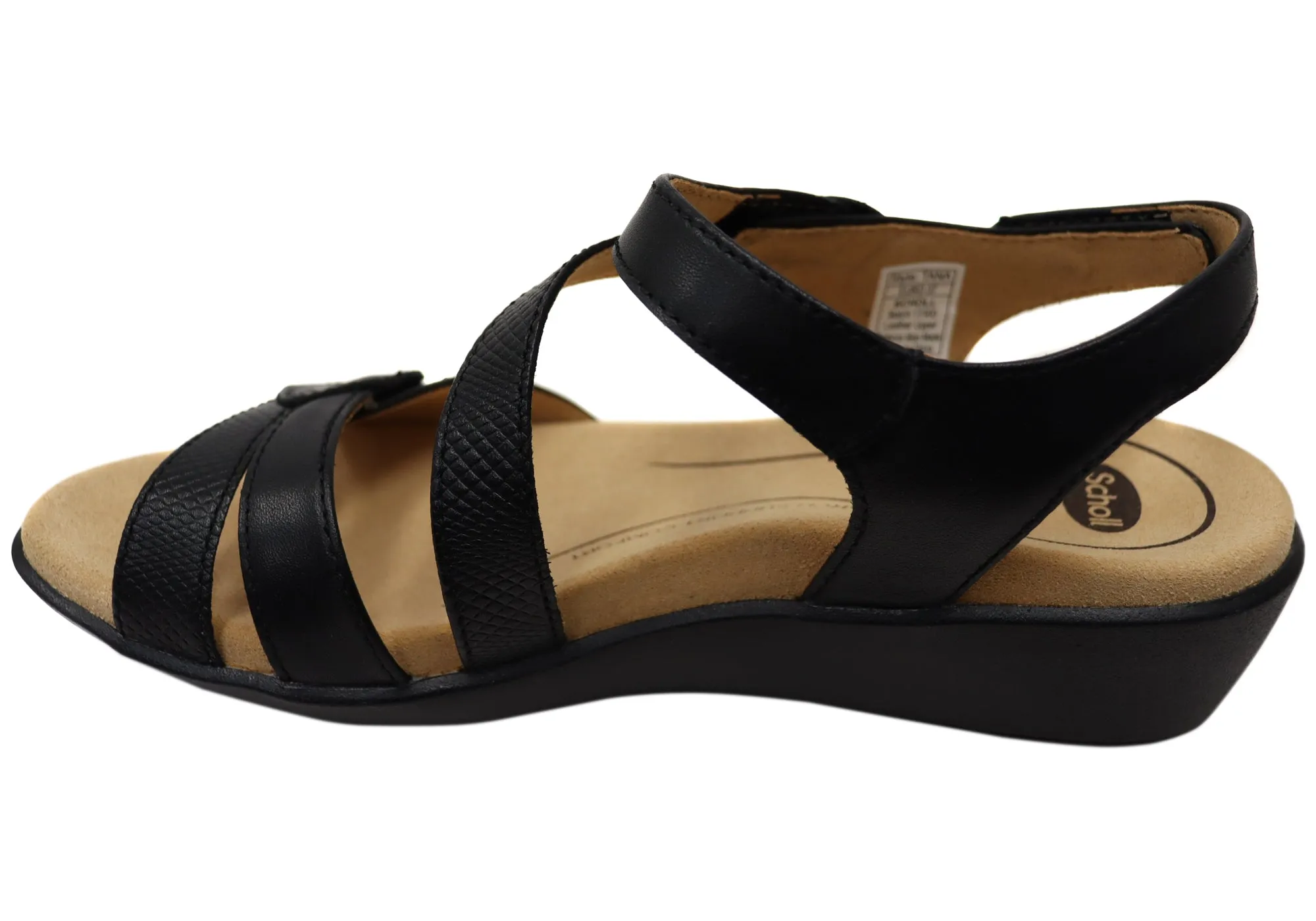 Sandales à plateforme confortables en cuir pour femmes Scholl Orthaheel Tana - Chaussures Scholl Orthaheel