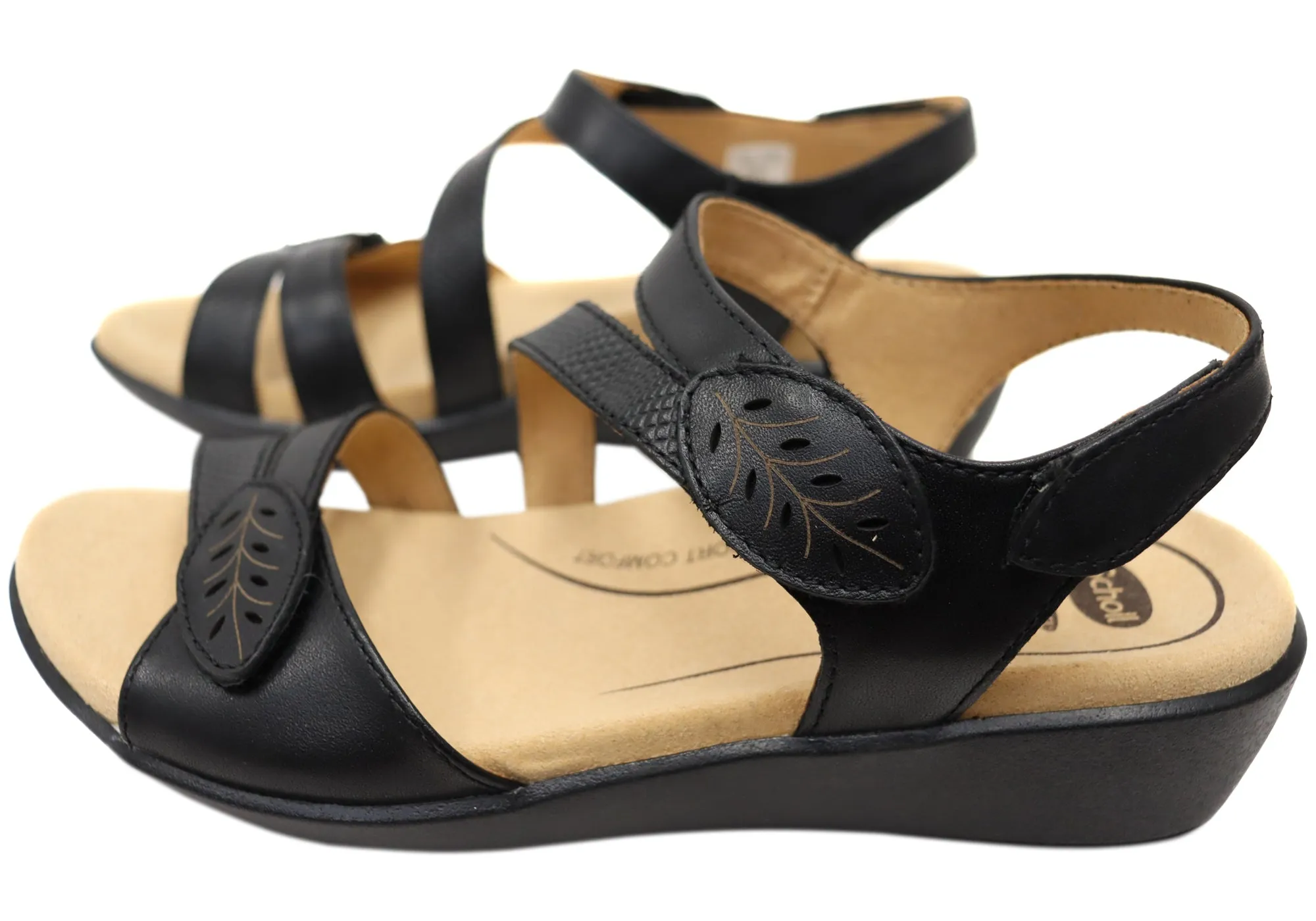 Sandales à plateforme confortables en cuir pour femmes Scholl Orthaheel Tana - Chaussures Scholl Orthaheel