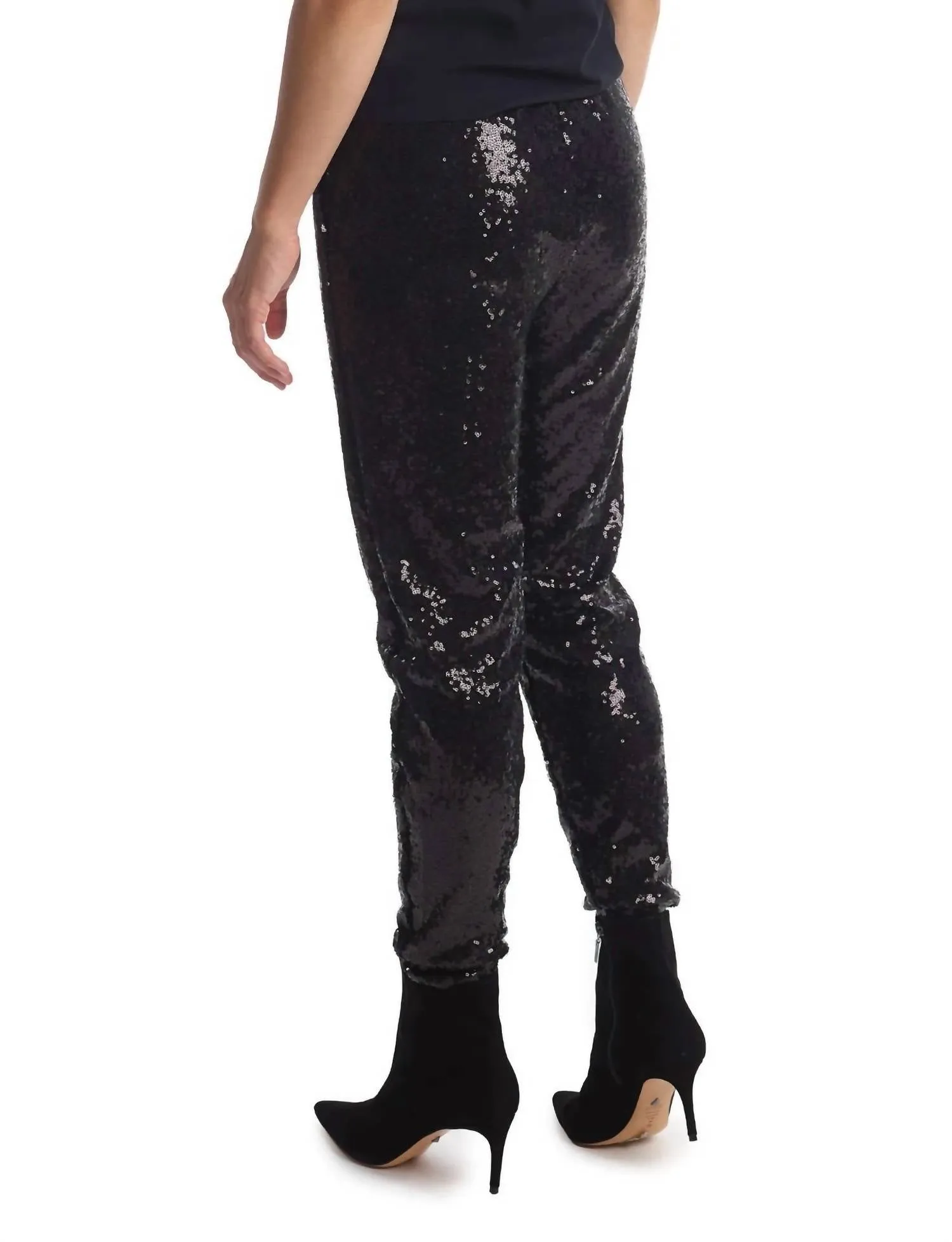 Jogging à paillettes en noir