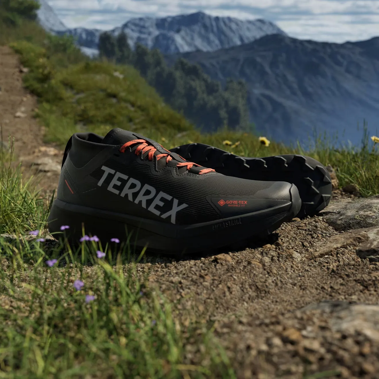 Chaussures Adidas Terrex Homme Adidas Terrex Agravic GTX pour Course à Pied en Montagne Noir de Base / Gris / Orange Semi Impact