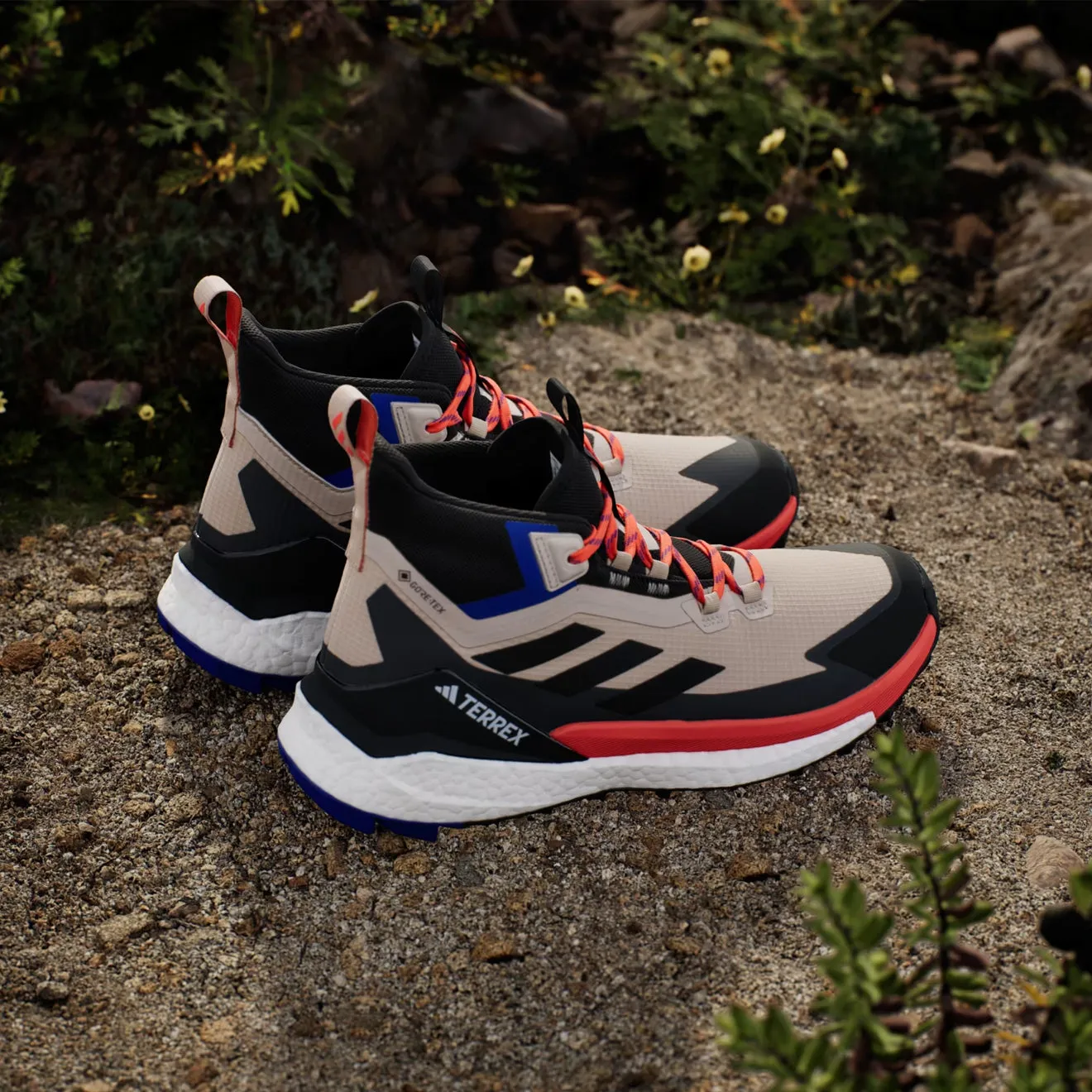 Chaussures Adidas Terrex Homme Adidas Terrex Free Hiker 2 Beige Merveille / Noir de Base / Orange Semi Impact
