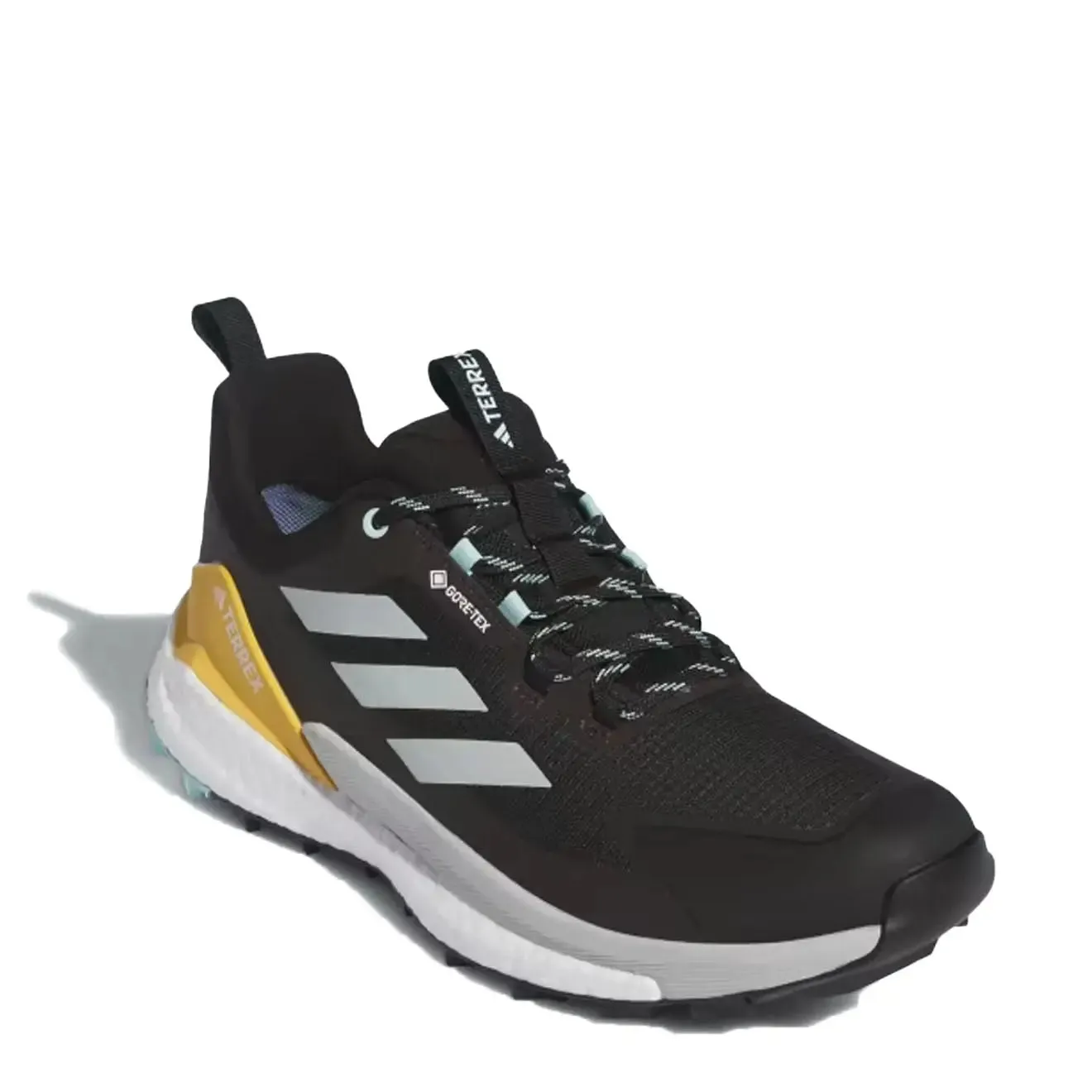 Chaussures Adidas Terrex Homme Adidas Terrex Free Hiker 2.0 Low Gore-Tex Chaussures de Randonnée Noir Core / Argent Wonder / Bleu Semi Flash Aqua