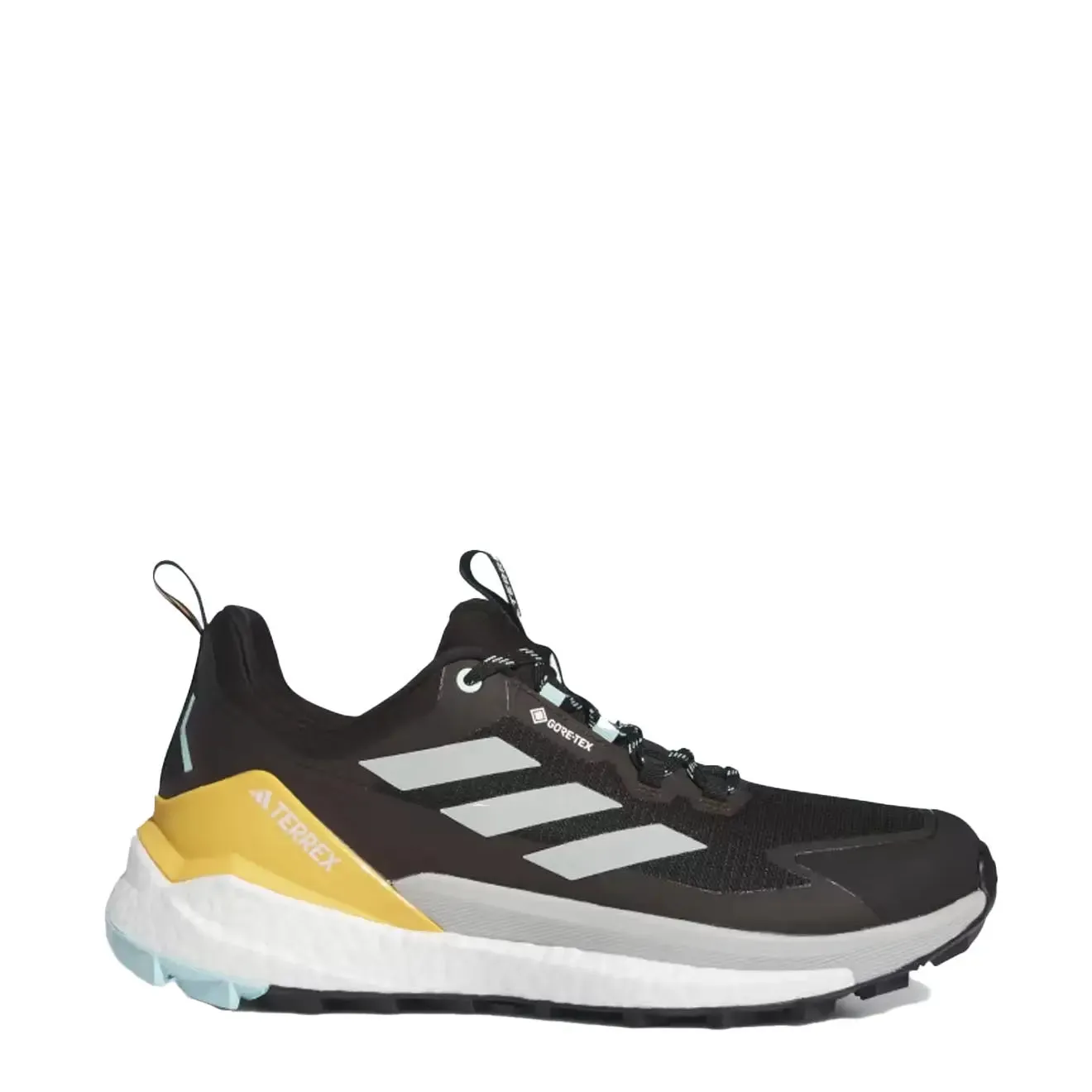 Chaussures Adidas Terrex Homme Adidas Terrex Free Hiker 2.0 Low Gore-Tex Chaussures de Randonnée Noir Core / Argent Wonder / Bleu Semi Flash Aqua