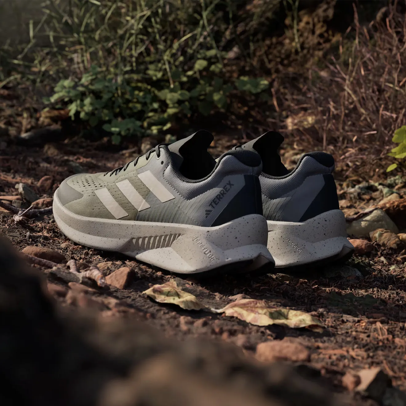 Chaussures Adidas Terrex Homme Adidas Terrex Soulstride Flow Chaussure de Trail Running Olive Strata / Beige Wonder / Charbon