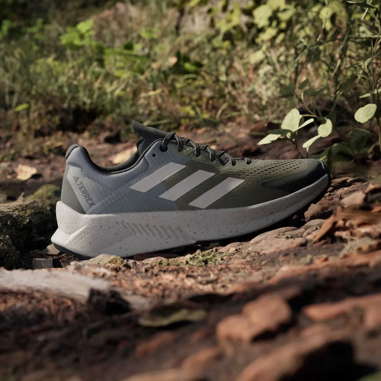 Chaussures Adidas Terrex Homme Adidas Terrex Soulstride Flow Chaussure de Trail Running Olive Strata / Beige Wonder / Charbon