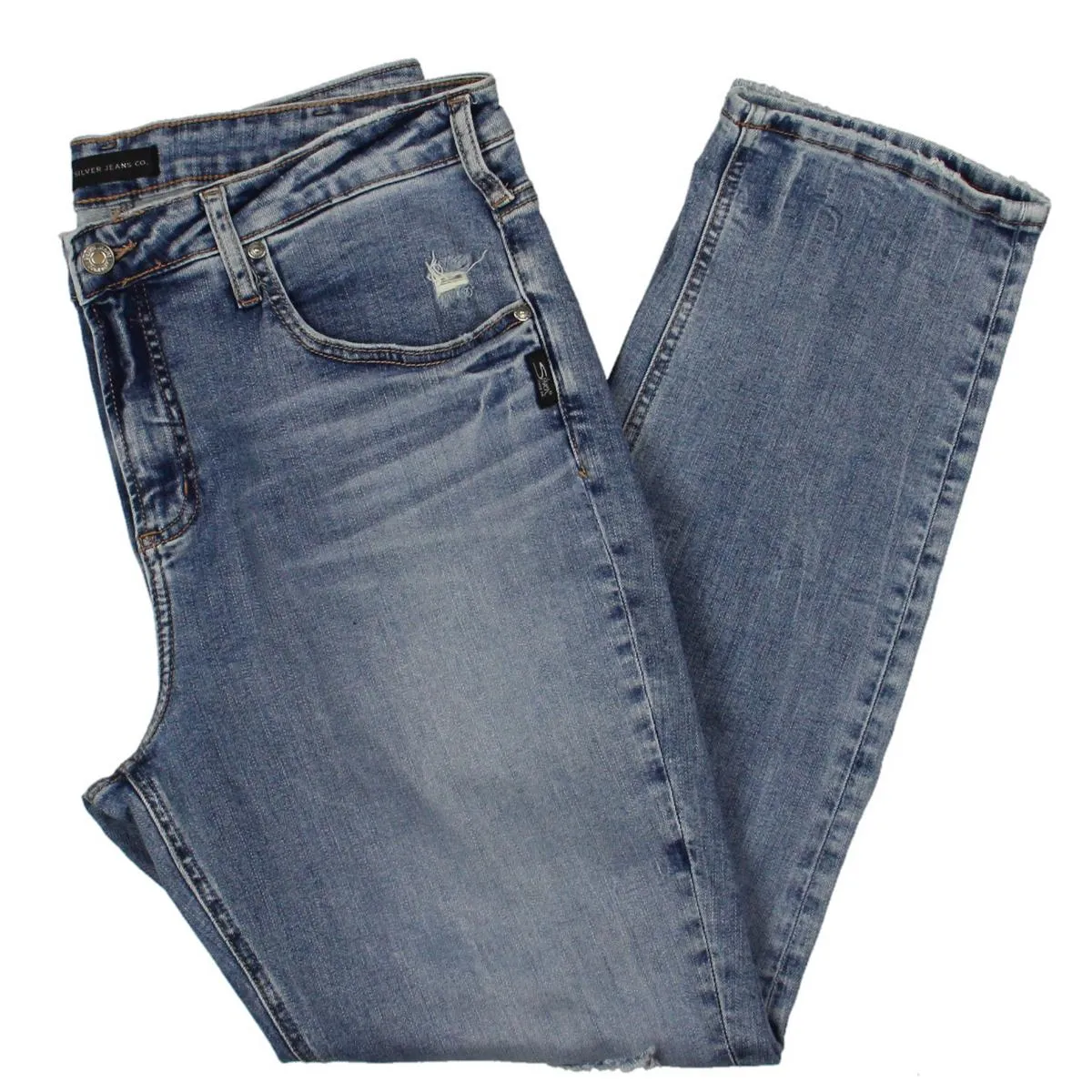 Silver Jeans Co. Jeans Femme Beau Coupe Girlfriend Taille Moyenne Jambe Droite