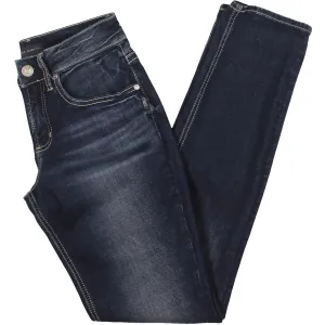 Silver Jeans Co. Womens Faded Denim Boyfriend Jeans