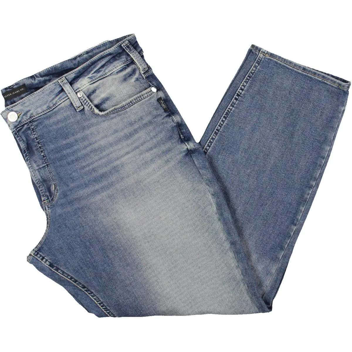 Silver Jeans Co. Femmes Plus Jeans Straight Basse Taille Élastique