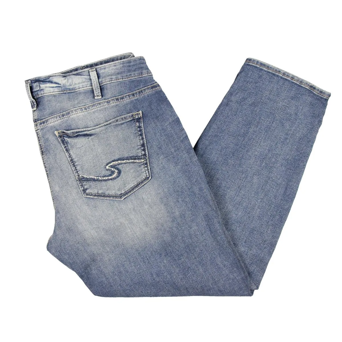 Silver Jeans Co. Femmes Plus Jeans Straight Basse Taille Élastique