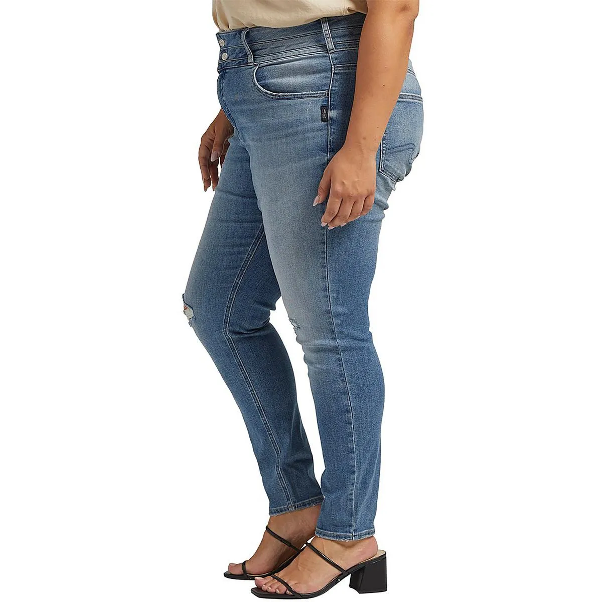 Silver Jeans Femmes Plus Avery Jeans Skinny à Taille Haute et Coupe Galbée