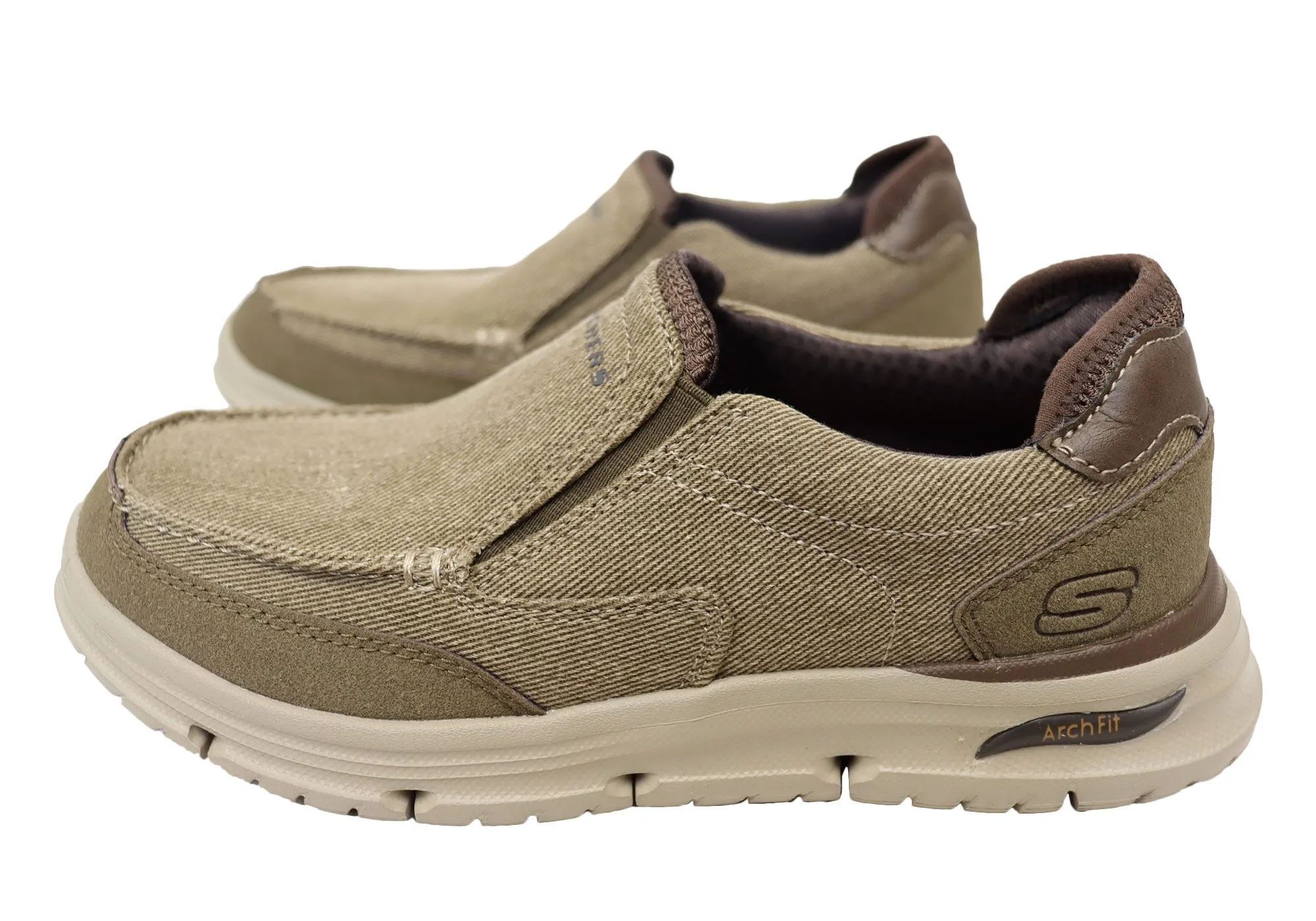 Skechers Chaussures Hommes Arch Fit Vortell Rothler Chaussures à Enfilage Facile Confortables Skechers