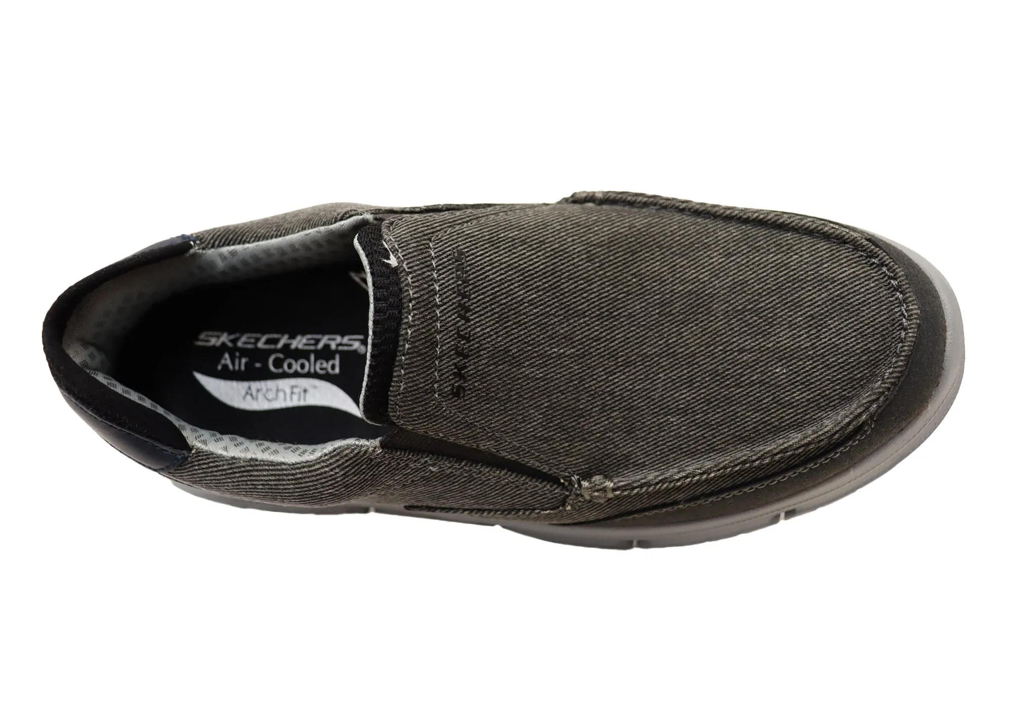 Skechers Chaussures Hommes Arch Fit Vortell Rothler Chaussures à Enfilage Facile Confortables Skechers