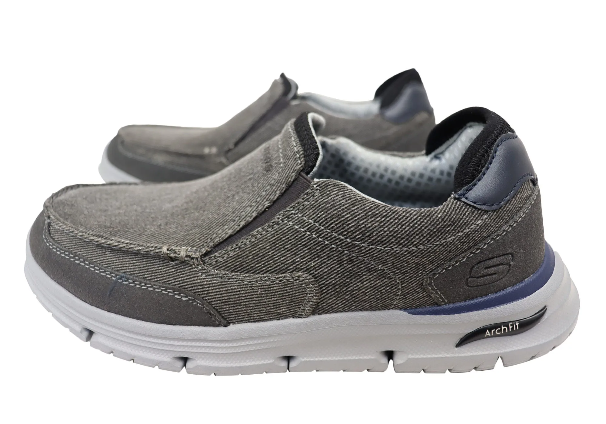 Skechers Chaussures Hommes Arch Fit Vortell Rothler Chaussures à Enfilage Facile Confortables Skechers