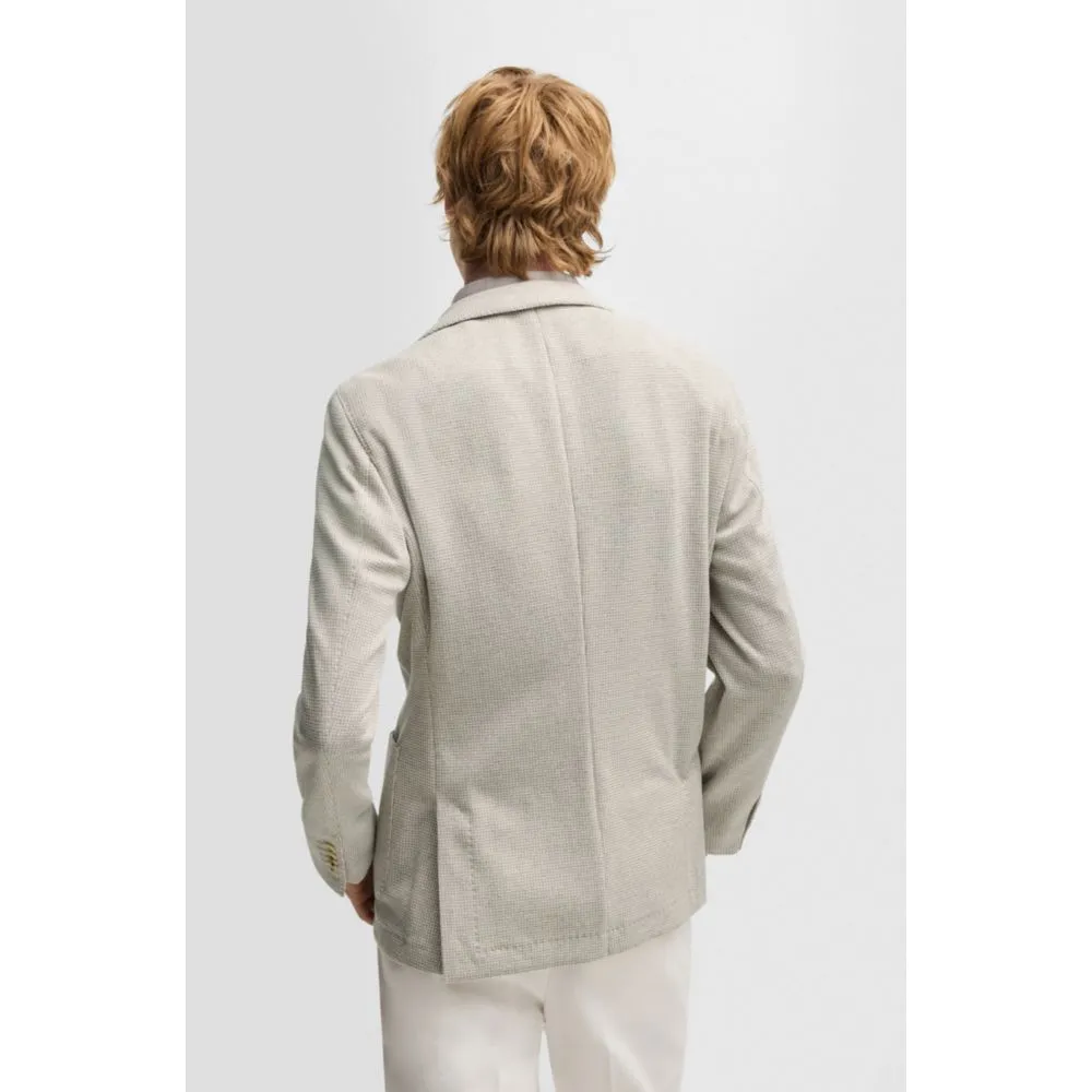 Veste slim-fit en laine vierge, coton et cachemire
