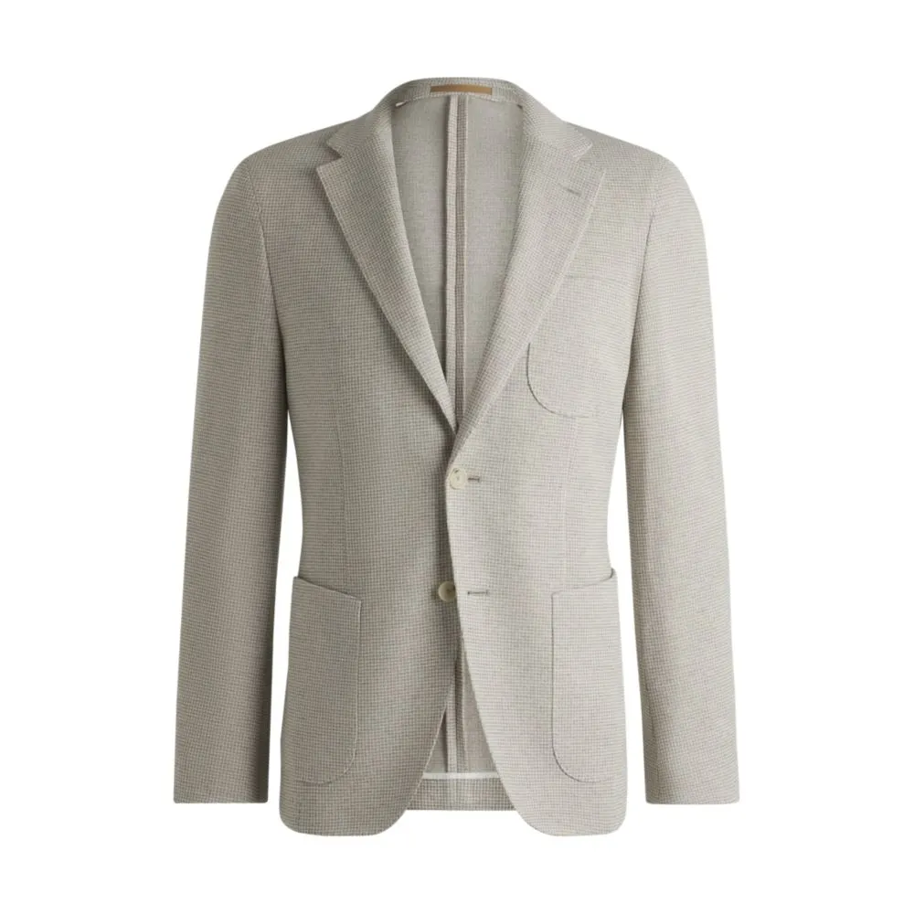 Veste slim-fit en laine vierge, coton et cachemire