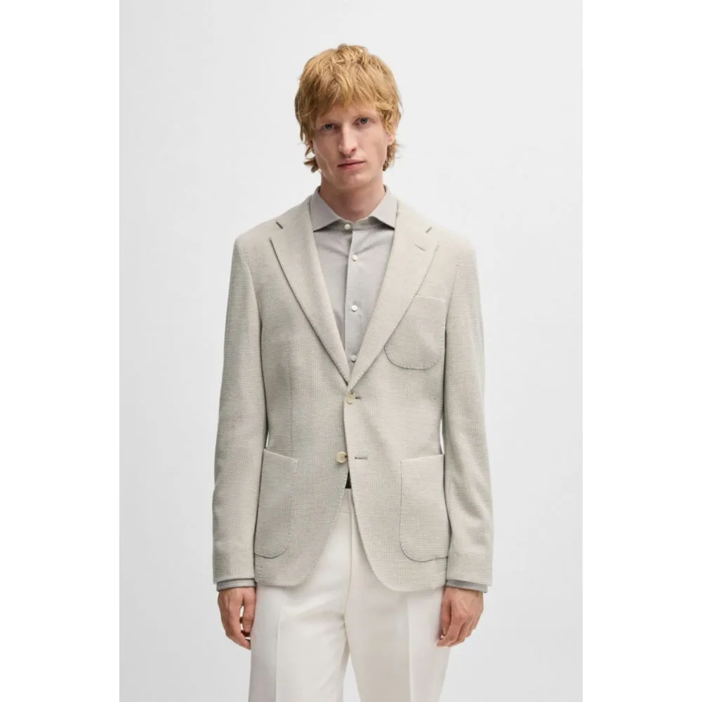 Veste slim-fit en laine vierge, coton et cachemire